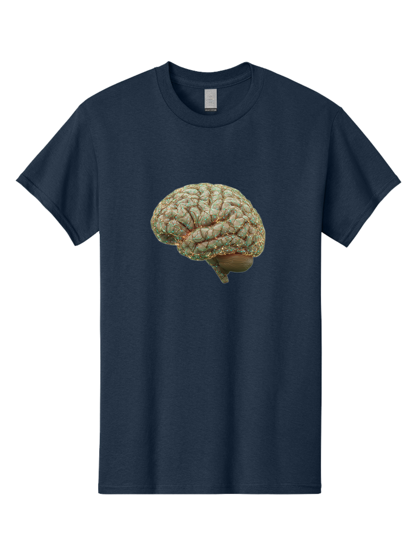 Human-Brain-1 Men'S Graphic Tee, 100% Cotton, Comfortable Casual Summer Wear, Machine Washable, Human Brain Anatomy, Neuroscience, Brain Structure, Cerebral Cortex, Neural Networks, Medical Illustration, Cognitive Function Baa839