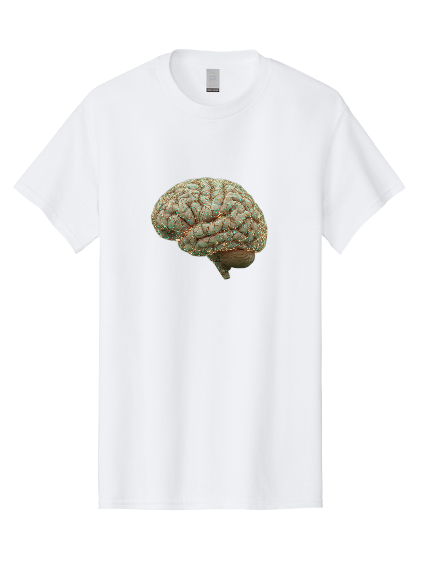 Human-Brain-1 Men'S Graphic Tee, 100% Cotton, Comfortable Casual Summer Wear, Machine Washable, Human Brain Anatomy, Neuroscience, Brain Structure, Cerebral Cortex, Neural Networks, Medical Illustration, Cognitive Function Baa839
