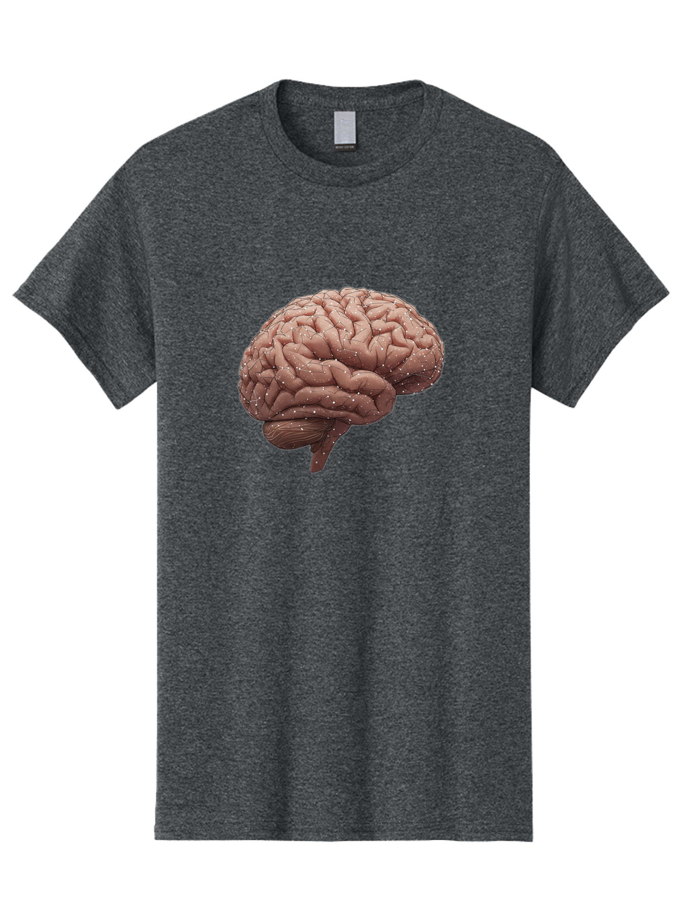 Human-Brain-3 Men'S Graphic Tee, 100% Cotton, Comfortable Casual Summer Wear, Machine Washable, Human Brain, Neural Connections, Cognitive Function, Neuroscience, Brain Anatomy, Neural Activity, Cerebral Cortex Baa841
