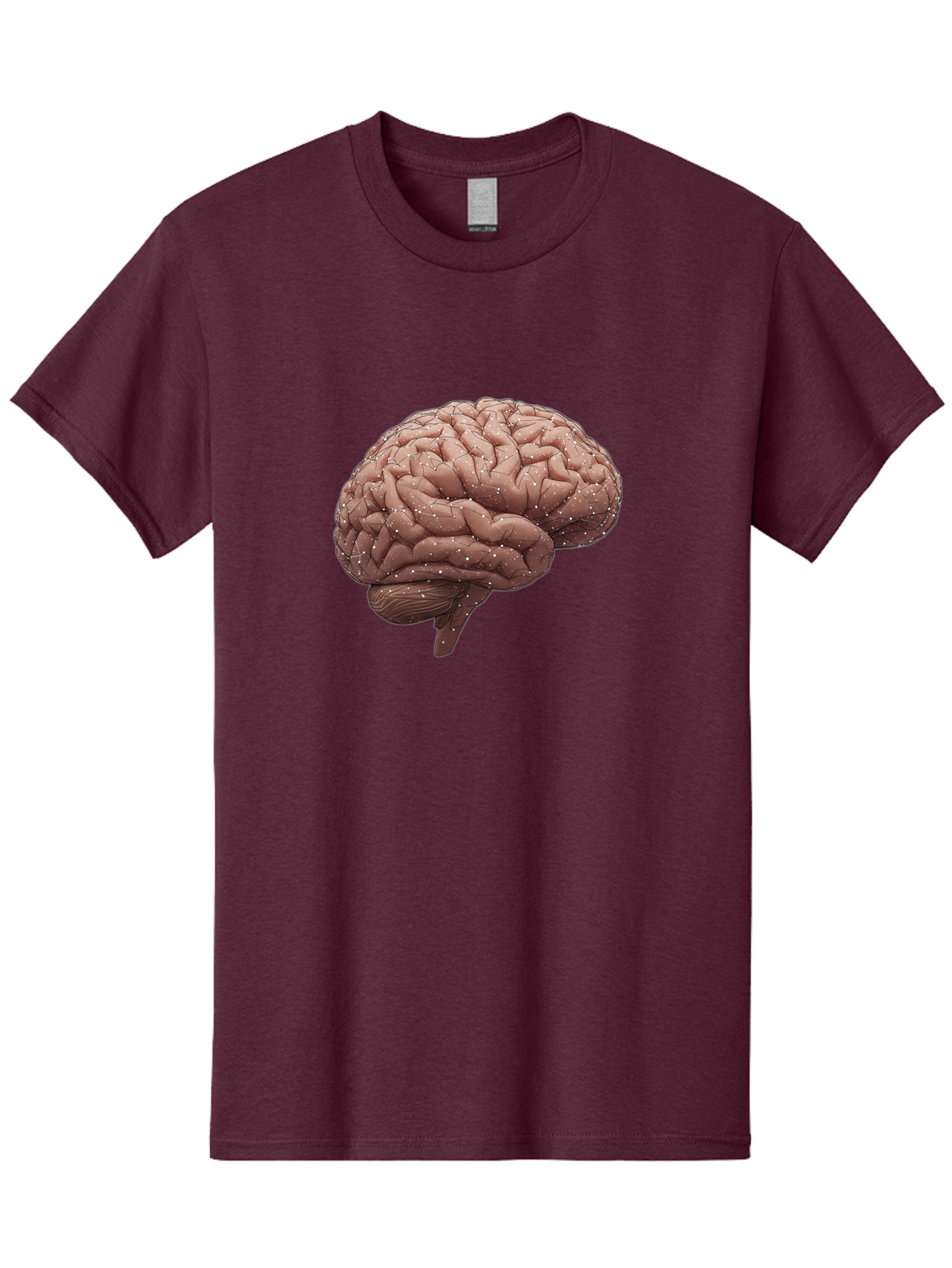 Human-Brain-3 Men'S Graphic Tee, 100% Cotton, Comfortable Casual Summer Wear, Machine Washable, Human Brain, Neural Connections, Cognitive Function, Neuroscience, Brain Anatomy, Neural Activity, Cerebral Cortex Baa841