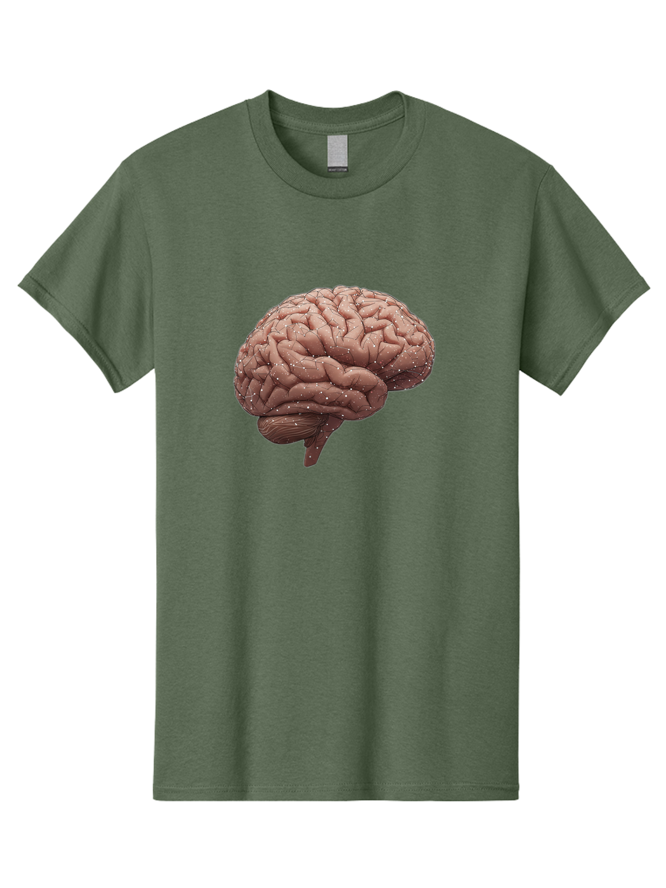 Human-Brain-3 Men'S Graphic Tee, 100% Cotton, Comfortable Casual Summer Wear, Machine Washable, Human Brain, Neural Connections, Cognitive Function, Neuroscience, Brain Anatomy, Neural Activity, Cerebral Cortex Baa841