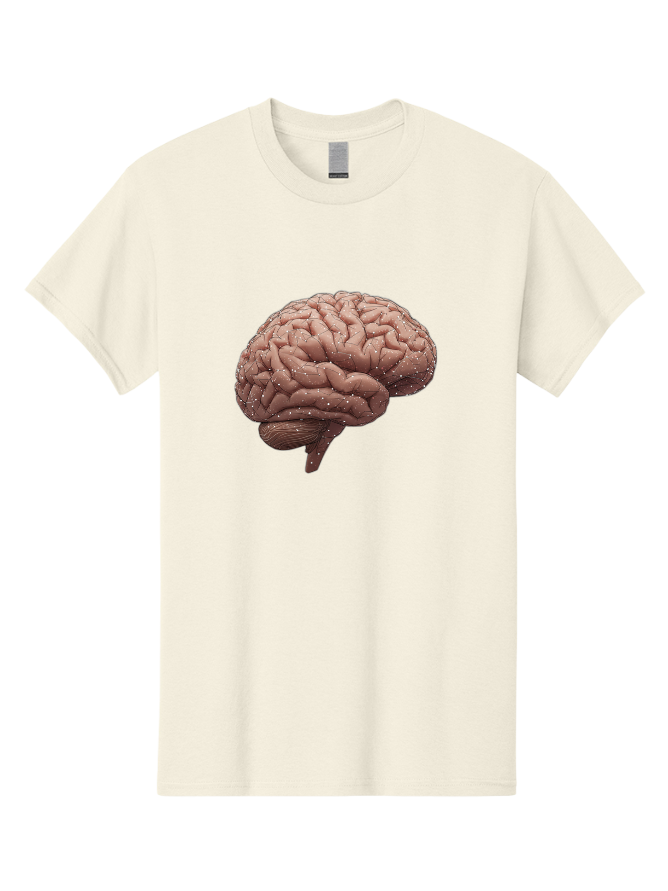 Human-Brain-3 Men'S Graphic Tee, 100% Cotton, Comfortable Casual Summer Wear, Machine Washable, Human Brain, Neural Connections, Cognitive Function, Neuroscience, Brain Anatomy, Neural Activity, Cerebral Cortex Baa841