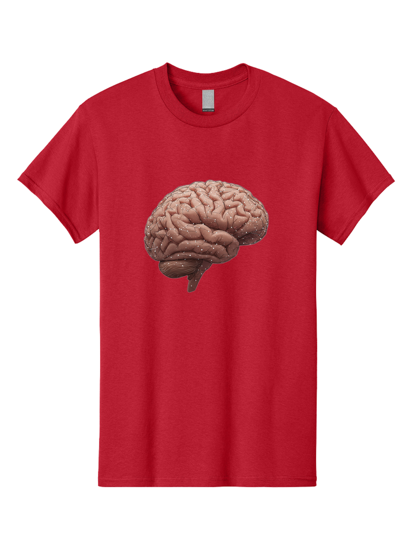 Human-Brain-3 Men'S Graphic Tee, 100% Cotton, Comfortable Casual Summer Wear, Machine Washable, Human Brain, Neural Connections, Cognitive Function, Neuroscience, Brain Anatomy, Neural Activity, Cerebral Cortex Baa841