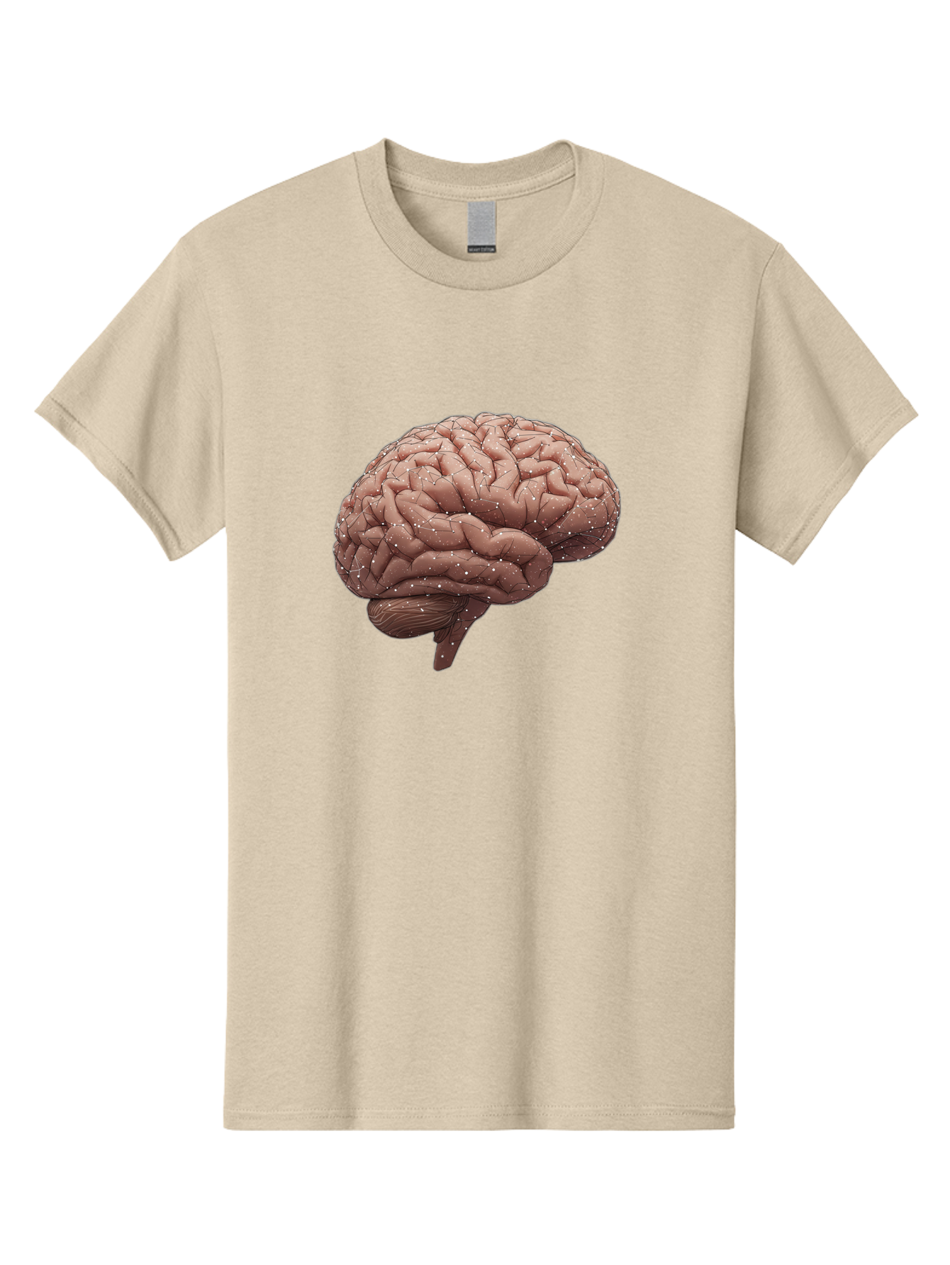 Human-Brain-3 Men'S Graphic Tee, 100% Cotton, Comfortable Casual Summer Wear, Machine Washable, Human Brain, Neural Connections, Cognitive Function, Neuroscience, Brain Anatomy, Neural Activity, Cerebral Cortex Baa841
