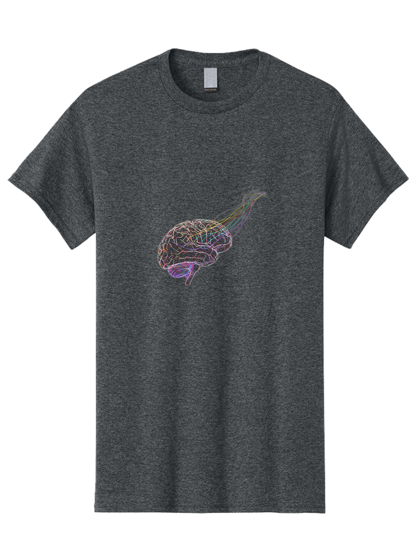 Human-Brain-4 Men'S Graphic Tee, 100% Cotton, Comfortable Casual Summer Wear, Machine Washable, Human Brain Illustration, Neural Connections, Colorful Brain Diagram, Neurological Pathways, Brain Structure, Neuroscience Baa842