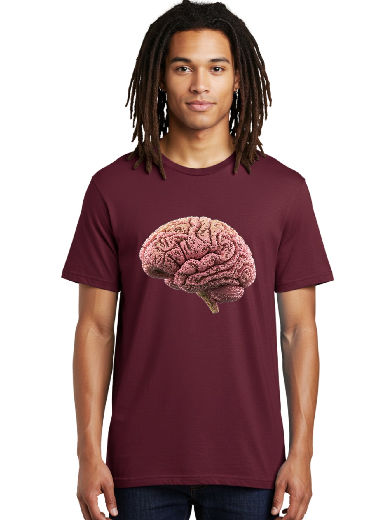 Human-Brain-5 Men'S Graphic Tee, 100% Cotton, Comfortable Casual Summer Wear, Machine Washable, Human Brain Anatomy, Brain Structure, Cerebral Cortex, Neuroscience, Cognitive Function, Medical Illustration, Brain Scan Baa843