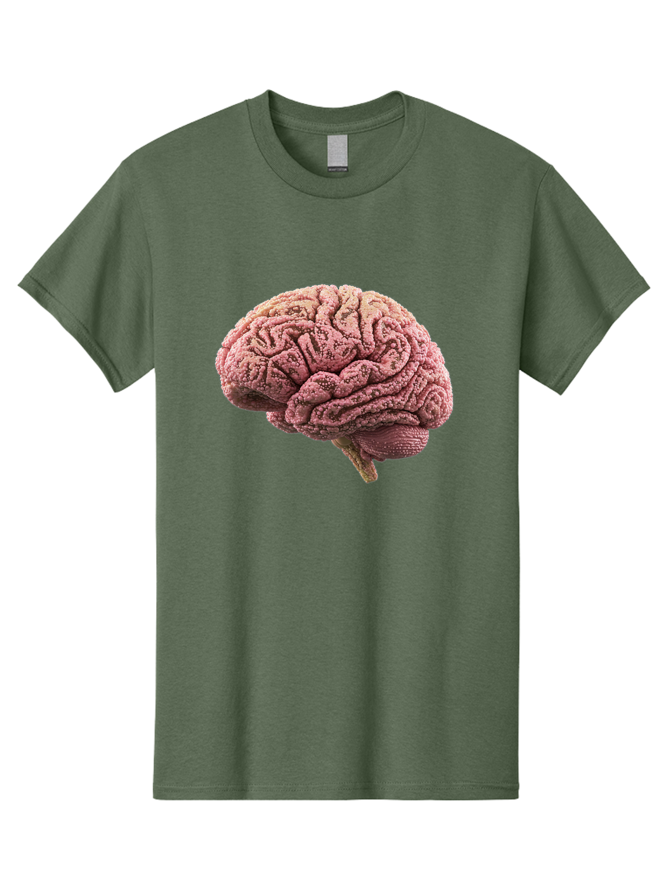 Human-Brain-5 Men'S Graphic Tee, 100% Cotton, Comfortable Casual Summer Wear, Machine Washable, Human Brain Anatomy, Brain Structure, Cerebral Cortex, Neuroscience, Cognitive Function, Medical Illustration, Brain Scan Baa843