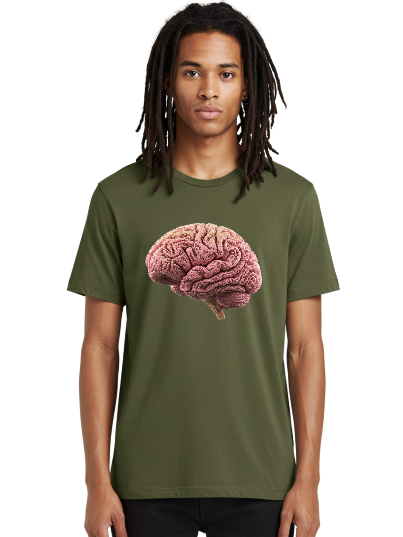 Human-Brain-5 Men'S Graphic Tee, 100% Cotton, Comfortable Casual Summer Wear, Machine Washable, Human Brain Anatomy, Brain Structure, Cerebral Cortex, Neuroscience, Cognitive Function, Medical Illustration, Brain Scan Baa843