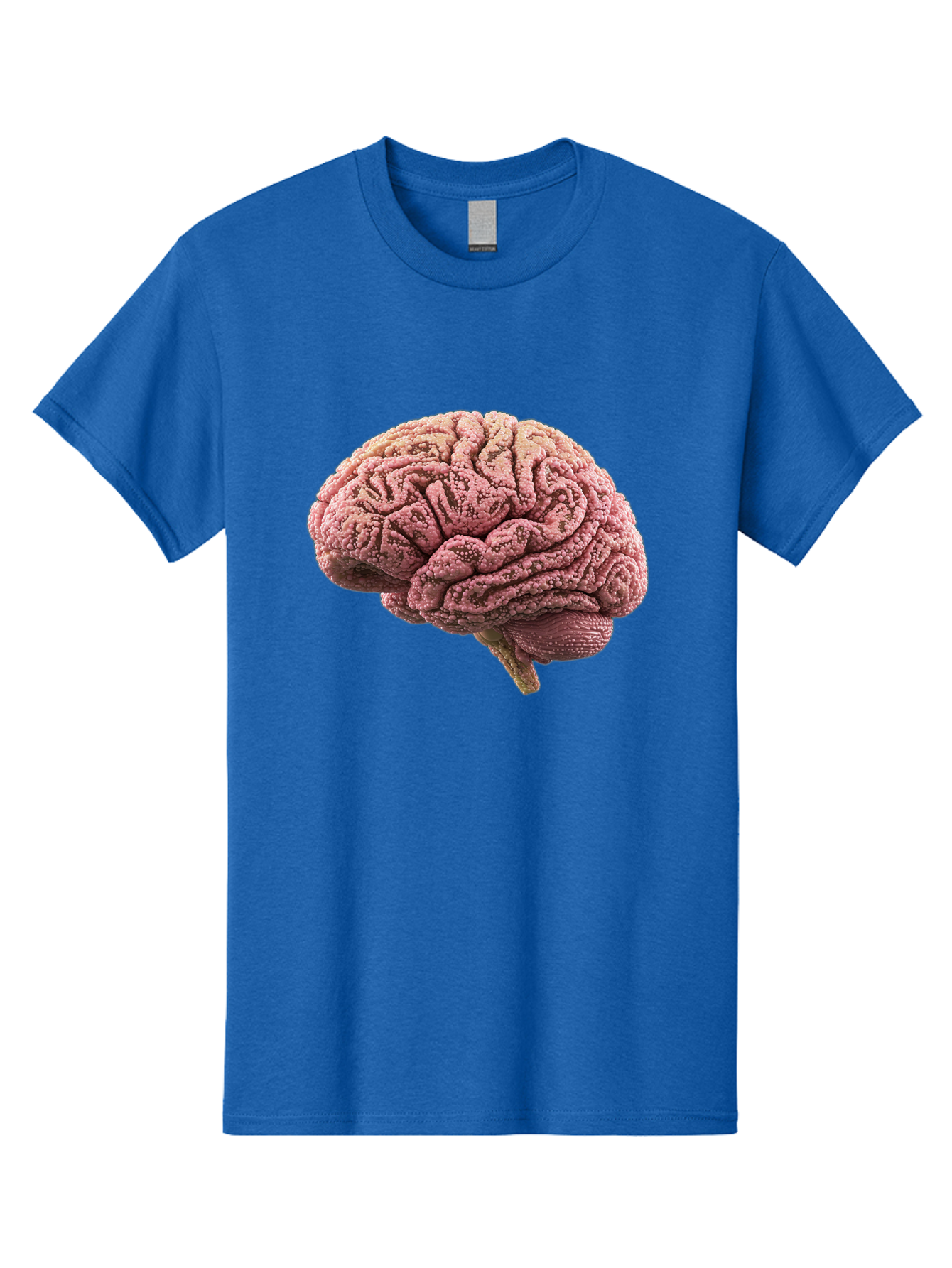 Human-Brain-5 Men'S Graphic Tee, 100% Cotton, Comfortable Casual Summer Wear, Machine Washable, Human Brain Anatomy, Brain Structure, Cerebral Cortex, Neuroscience, Cognitive Function, Medical Illustration, Brain Scan Baa843