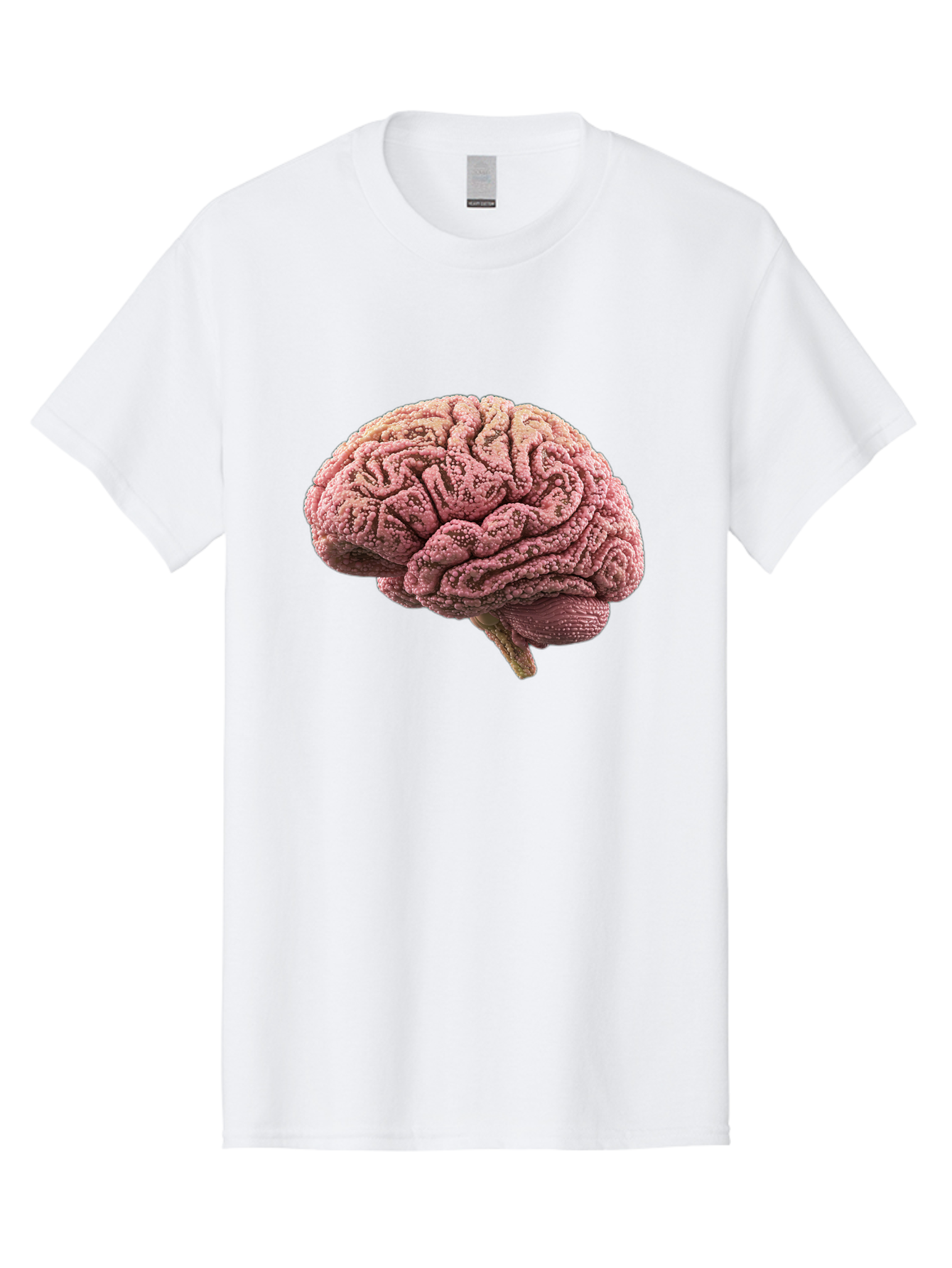 Human-Brain-5 Men'S Graphic Tee, 100% Cotton, Comfortable Casual Summer Wear, Machine Washable, Human Brain Anatomy, Brain Structure, Cerebral Cortex, Neuroscience, Cognitive Function, Medical Illustration, Brain Scan Baa843