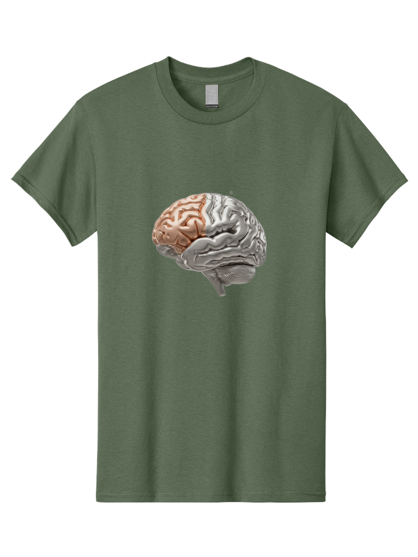 Human-Brain-6 Men'S Graphic Tee, 100% Cotton, Comfortable Casual Summer Wear, Machine Washable, Human Brain, Neuroscience, Cognitive Function, Brain Structure, Anatomy, Medical Illustration, Brain Scan, Neurological Study, Cognitive Psychology Baa844