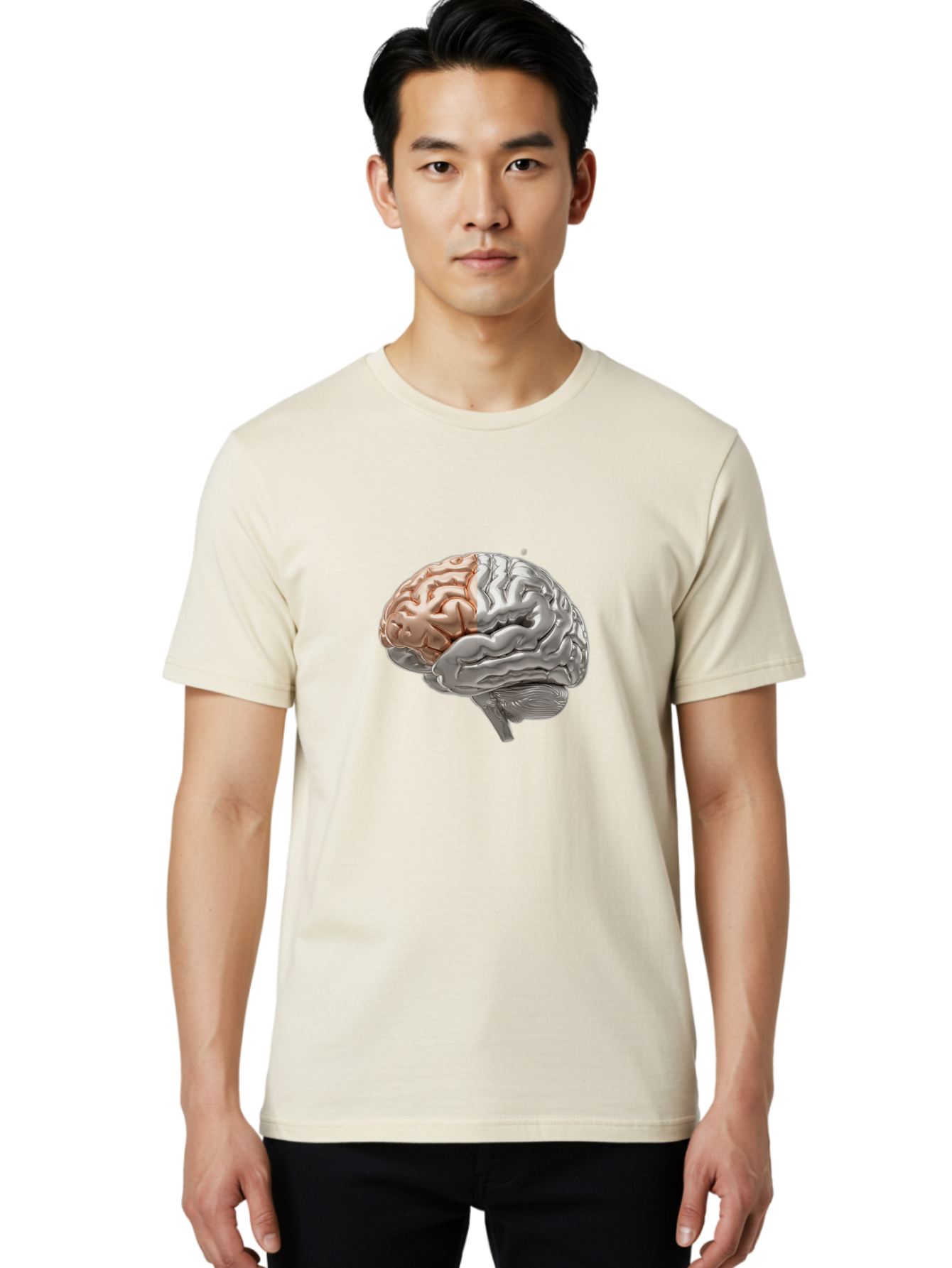 Human-Brain-6 Men'S Graphic Tee, 100% Cotton, Comfortable Casual Summer Wear, Machine Washable, Human Brain, Neuroscience, Cognitive Function, Brain Structure, Anatomy, Medical Illustration, Brain Scan, Neurological Study, Cognitive Psychology Baa844