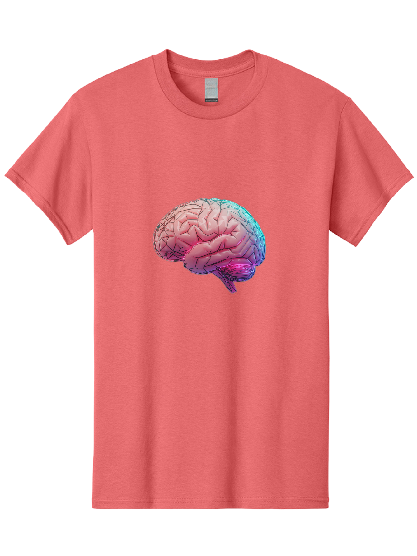 Human-Brain-7 Men'S Graphic Tee, 100% Cotton, Comfortable Casual Summer Wear, Machine Washable, Human Brain Illustration, Brain Anatomy, Neuroscience, Cognitive Function, Detailed Rendering, Colorful Brain, 3D Model, Medical Art, Baa845