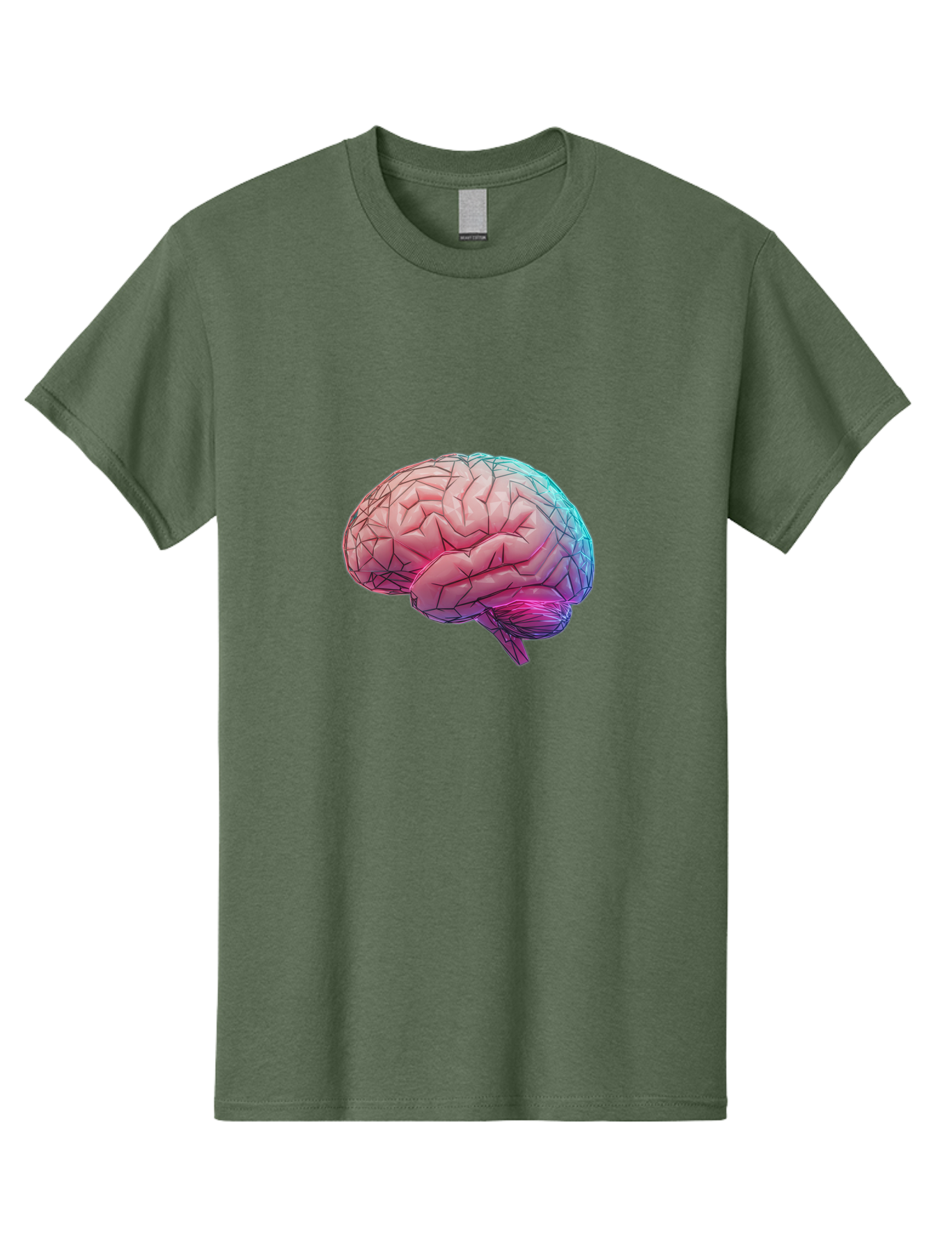 Human-Brain-7 Men'S Graphic Tee, 100% Cotton, Comfortable Casual Summer Wear, Machine Washable, Human Brain Illustration, Brain Anatomy, Neuroscience, Cognitive Function, Detailed Rendering, Colorful Brain, 3D Model, Medical Art, Baa845