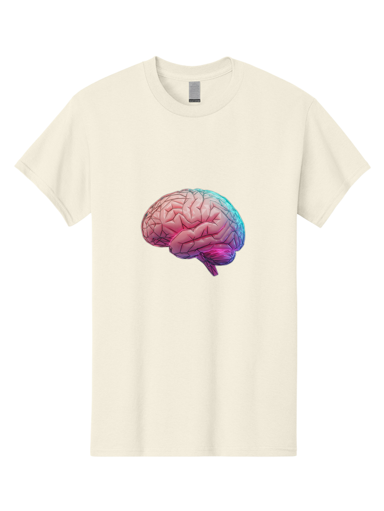 Human-Brain-7 Men'S Graphic Tee, 100% Cotton, Comfortable Casual Summer Wear, Machine Washable, Human Brain Illustration, Brain Anatomy, Neuroscience, Cognitive Function, Detailed Rendering, Colorful Brain, 3D Model, Medical Art, Baa845