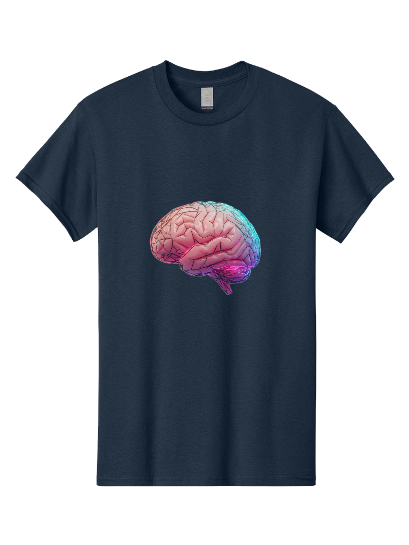Human-Brain-7 Men'S Graphic Tee, 100% Cotton, Comfortable Casual Summer Wear, Machine Washable, Human Brain Illustration, Brain Anatomy, Neuroscience, Cognitive Function, Detailed Rendering, Colorful Brain, 3D Model, Medical Art, Baa845