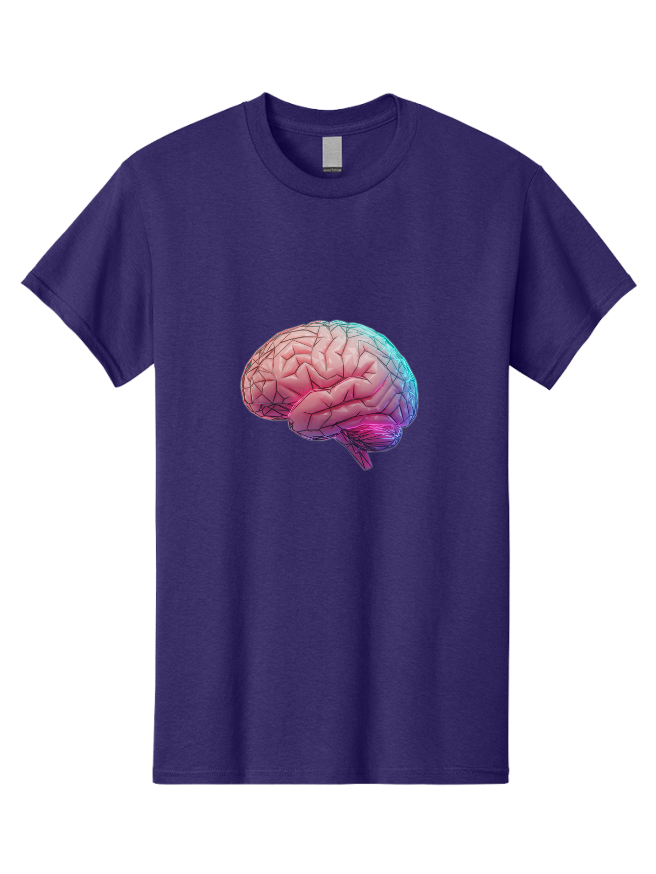 Human-Brain-7 Men'S Graphic Tee, 100% Cotton, Comfortable Casual Summer Wear, Machine Washable, Human Brain Illustration, Brain Anatomy, Neuroscience, Cognitive Function, Detailed Rendering, Colorful Brain, 3D Model, Medical Art, Baa845