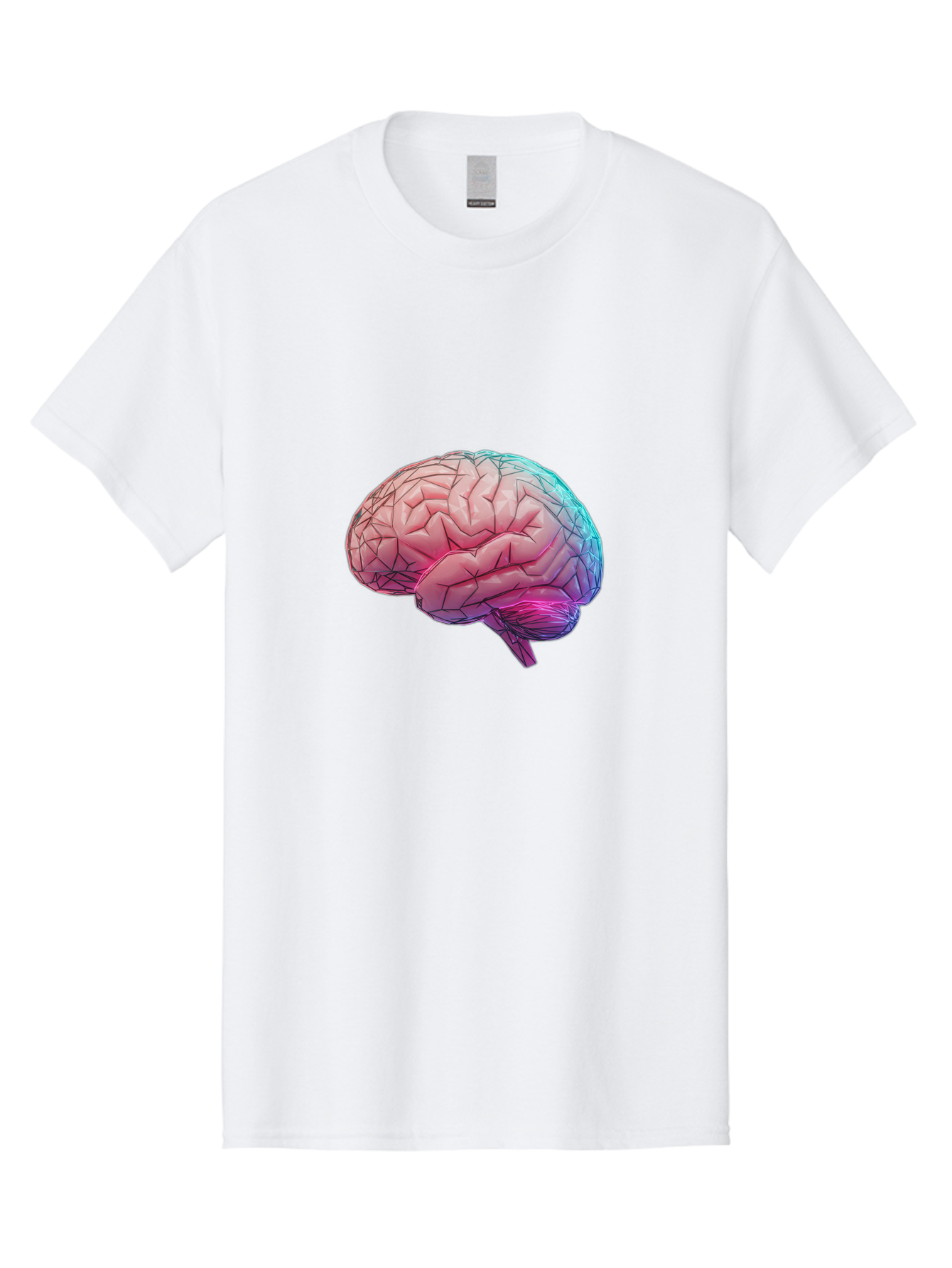 Human-Brain-7 Men'S Graphic Tee, 100% Cotton, Comfortable Casual Summer Wear, Machine Washable, Human Brain Illustration, Brain Anatomy, Neuroscience, Cognitive Function, Detailed Rendering, Colorful Brain, 3D Model, Medical Art, Baa845