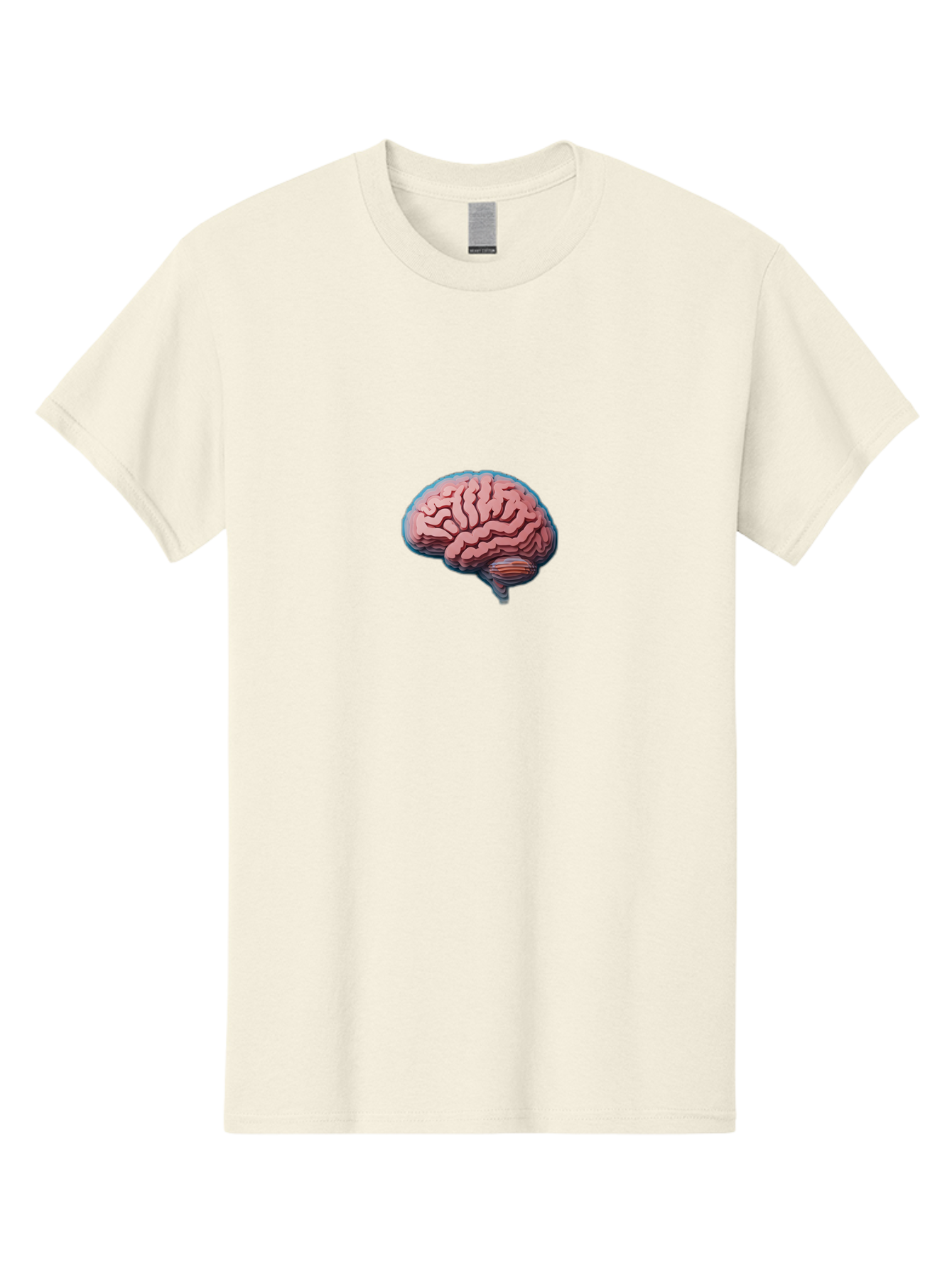 Human-Brain-8 Men'S Graphic Tee, 100% Cotton, Comfortable Casual Summer Wear, Machine Washable, Human Brain, Neuroscience Illustration, Cerebral Cortex, Brain Anatomy, Neural Pathways, Cognitive Function, Medical Art, Brain Structure Baa846
