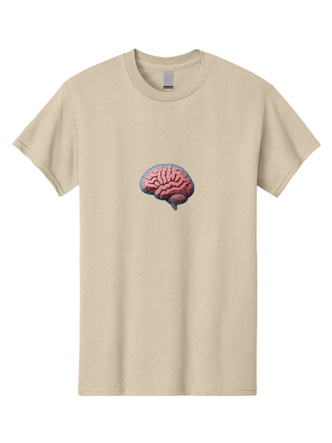 Human-Brain-8 Men'S Graphic Tee, 100% Cotton, Comfortable Casual Summer Wear, Machine Washable, Human Brain, Neuroscience Illustration, Cerebral Cortex, Brain Anatomy, Neural Pathways, Cognitive Function, Medical Art, Brain Structure Baa846