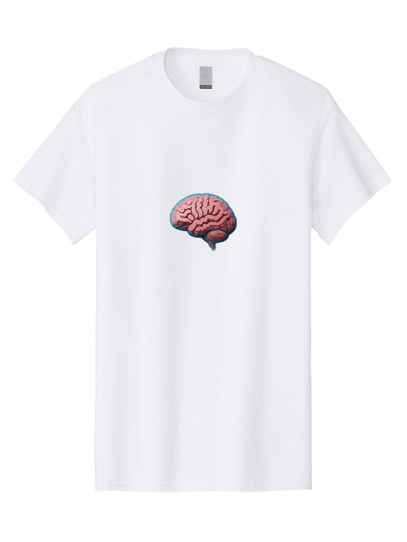 Human-Brain-8 Men'S Graphic Tee, 100% Cotton, Comfortable Casual Summer Wear, Machine Washable, Human Brain, Neuroscience Illustration, Cerebral Cortex, Brain Anatomy, Neural Pathways, Cognitive Function, Medical Art, Brain Structure Baa846