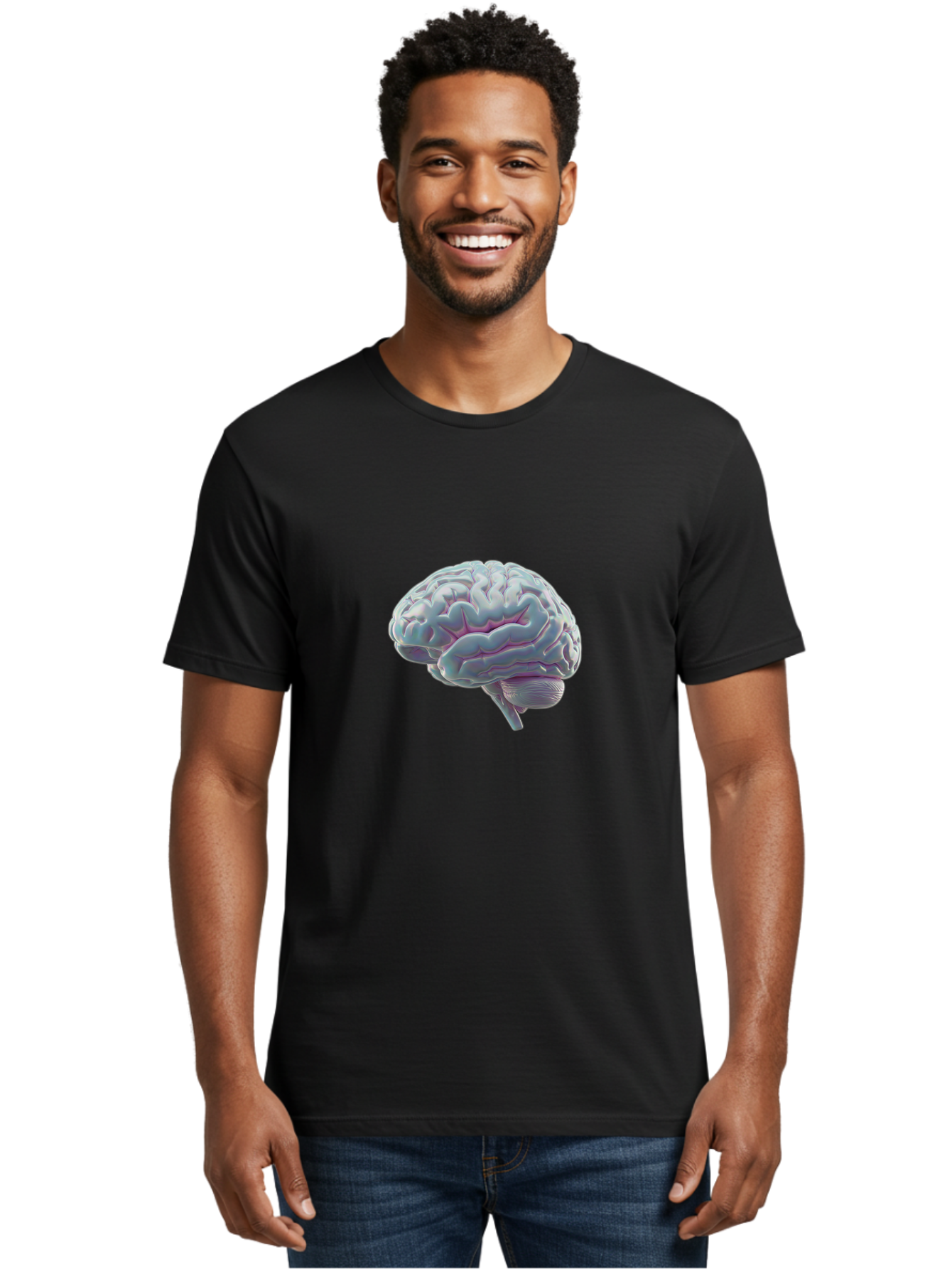 Human-Brain-9 Men'S Graphic Tee, 100% Cotton, Comfortable Casual Summer Wear, Machine Washable, Human Brain, Neuroscience, Cognitive Function, Brain Anatomy, Medical Illustration, 3D Rendering, Detailed Structure, Cerebral Cortex Baa847