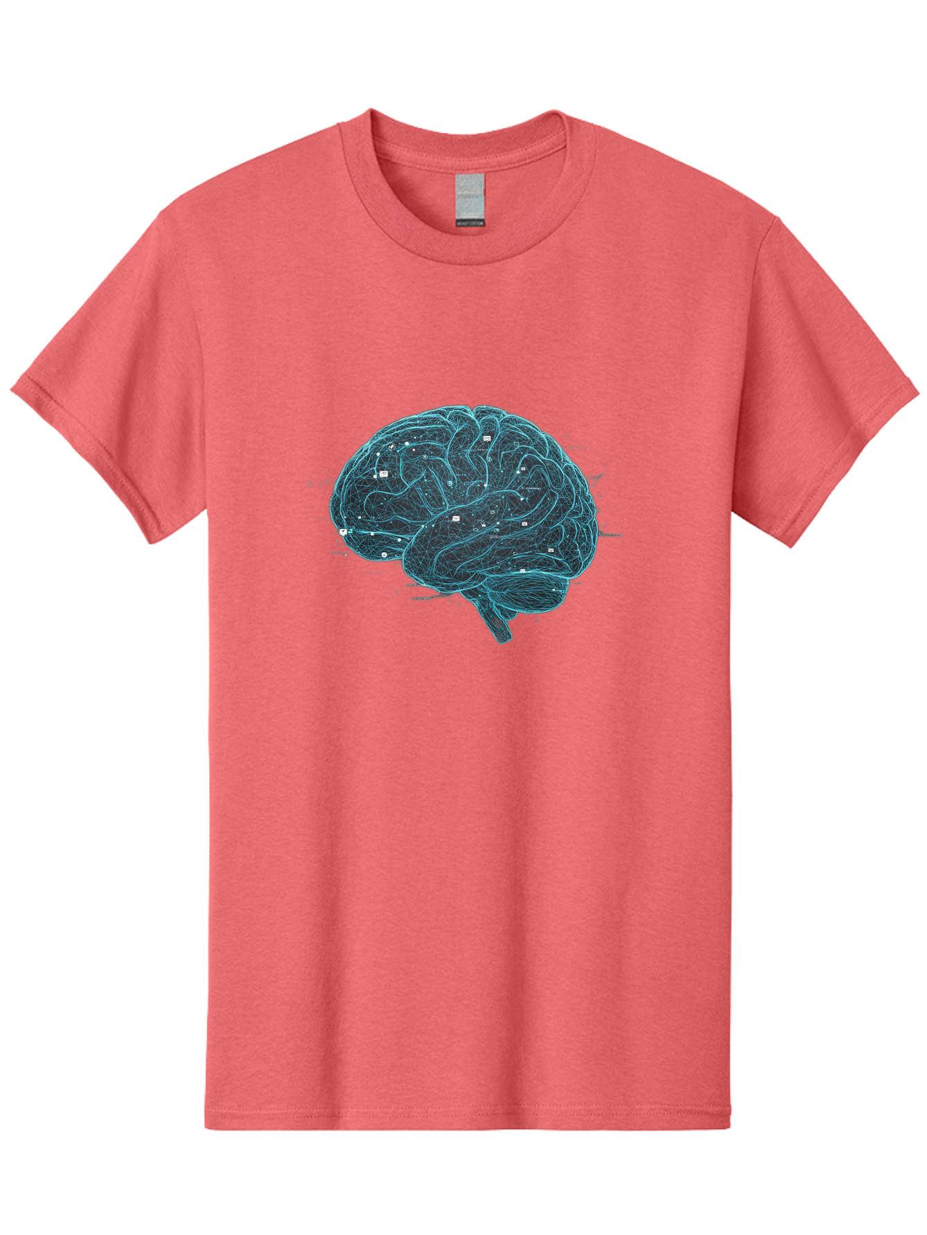 Human-Brain-Circuitry Men'S Graphic Tee, 100% Cotton, Comfortable Casual Summer Wear, Machine Washable, Human Brain, Neural Connections, Circuitry, Brain Function, Neuroscience, Cognitive Thinking, Artificial Intelligence, Futuristic, Baa848