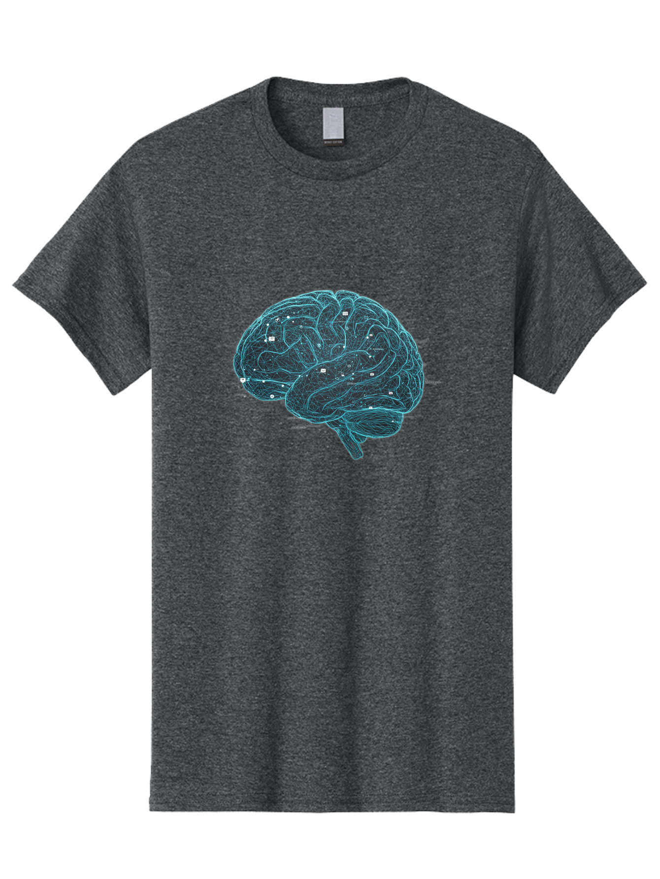 Human-Brain-Circuitry Men'S Graphic Tee, 100% Cotton, Comfortable Casual Summer Wear, Machine Washable, Human Brain, Neural Connections, Circuitry, Brain Function, Neuroscience, Cognitive Thinking, Artificial Intelligence, Futuristic, Baa848