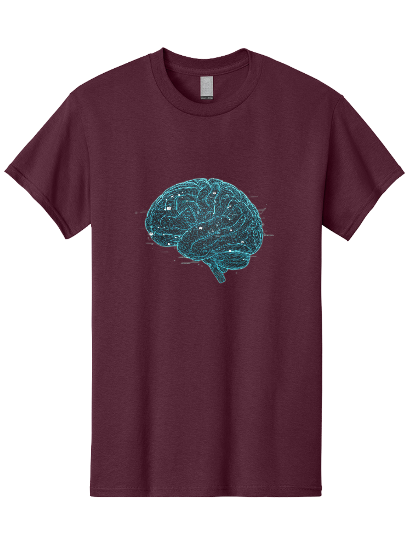 Human-Brain-Circuitry Men'S Graphic Tee, 100% Cotton, Comfortable Casual Summer Wear, Machine Washable, Human Brain, Neural Connections, Circuitry, Brain Function, Neuroscience, Cognitive Thinking, Artificial Intelligence, Futuristic, Baa848