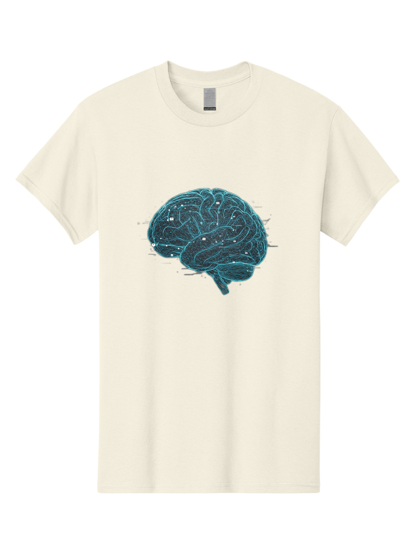 Human-Brain-Circuitry Men'S Graphic Tee, 100% Cotton, Comfortable Casual Summer Wear, Machine Washable, Human Brain, Neural Connections, Circuitry, Brain Function, Neuroscience, Cognitive Thinking, Artificial Intelligence, Futuristic, Baa848