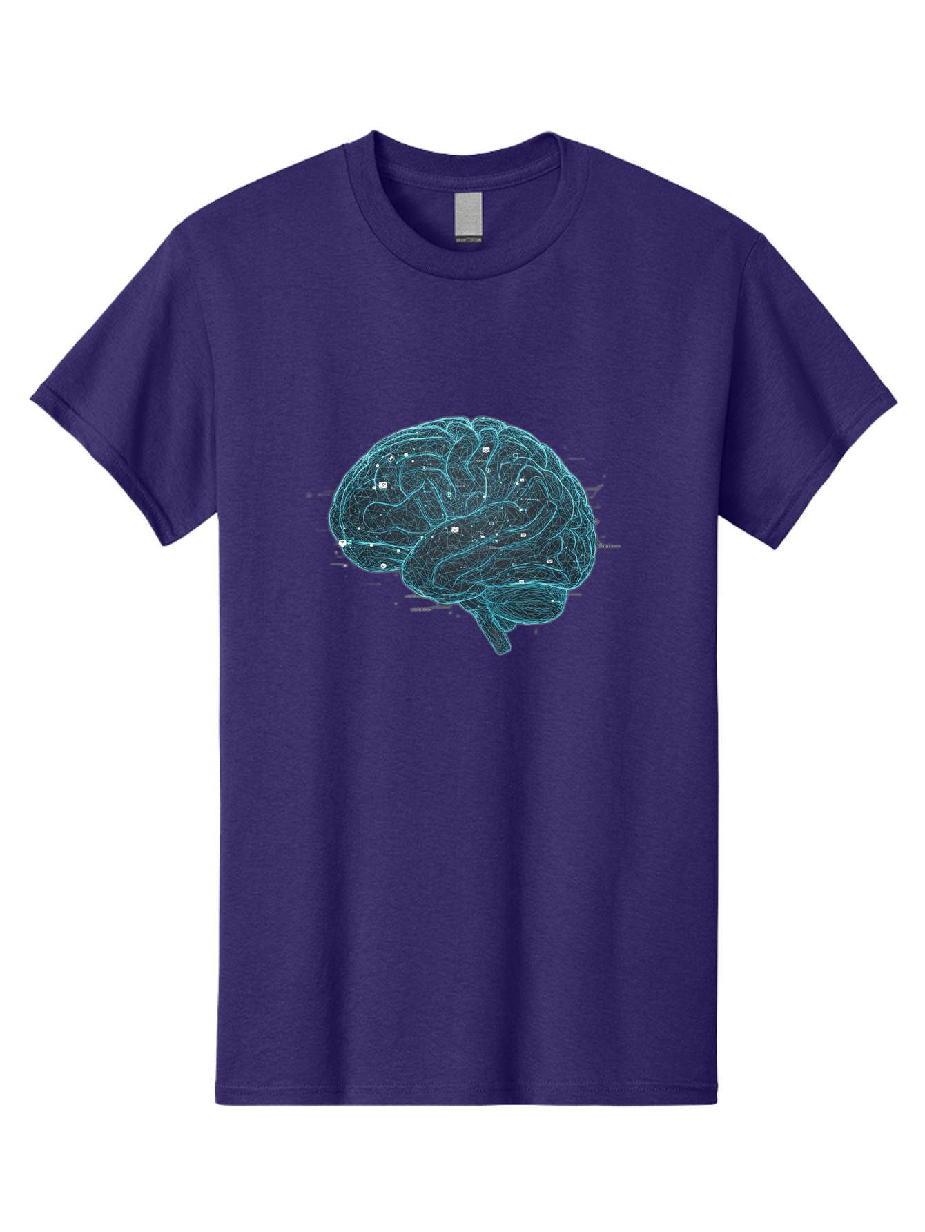 Human-Brain-Circuitry Men'S Graphic Tee, 100% Cotton, Comfortable Casual Summer Wear, Machine Washable, Human Brain, Neural Connections, Circuitry, Brain Function, Neuroscience, Cognitive Thinking, Artificial Intelligence, Futuristic, Baa848