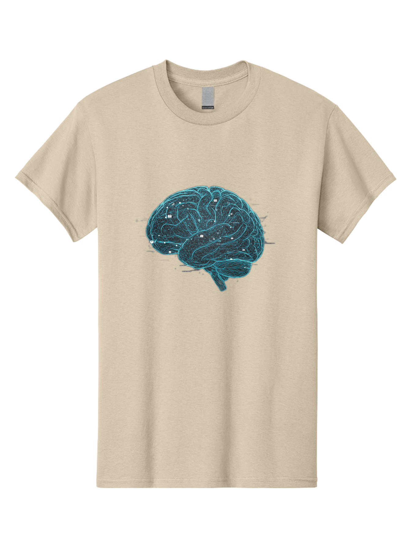 Human-Brain-Circuitry Men'S Graphic Tee, 100% Cotton, Comfortable Casual Summer Wear, Machine Washable, Human Brain, Neural Connections, Circuitry, Brain Function, Neuroscience, Cognitive Thinking, Artificial Intelligence, Futuristic, Baa848