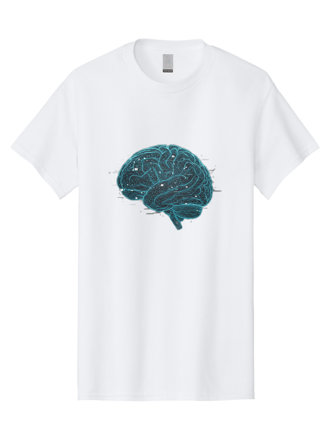 Human-Brain-Circuitry Men'S Graphic Tee, 100% Cotton, Comfortable Casual Summer Wear, Machine Washable, Human Brain, Neural Connections, Circuitry, Brain Function, Neuroscience, Cognitive Thinking, Artificial Intelligence, Futuristic, Baa848