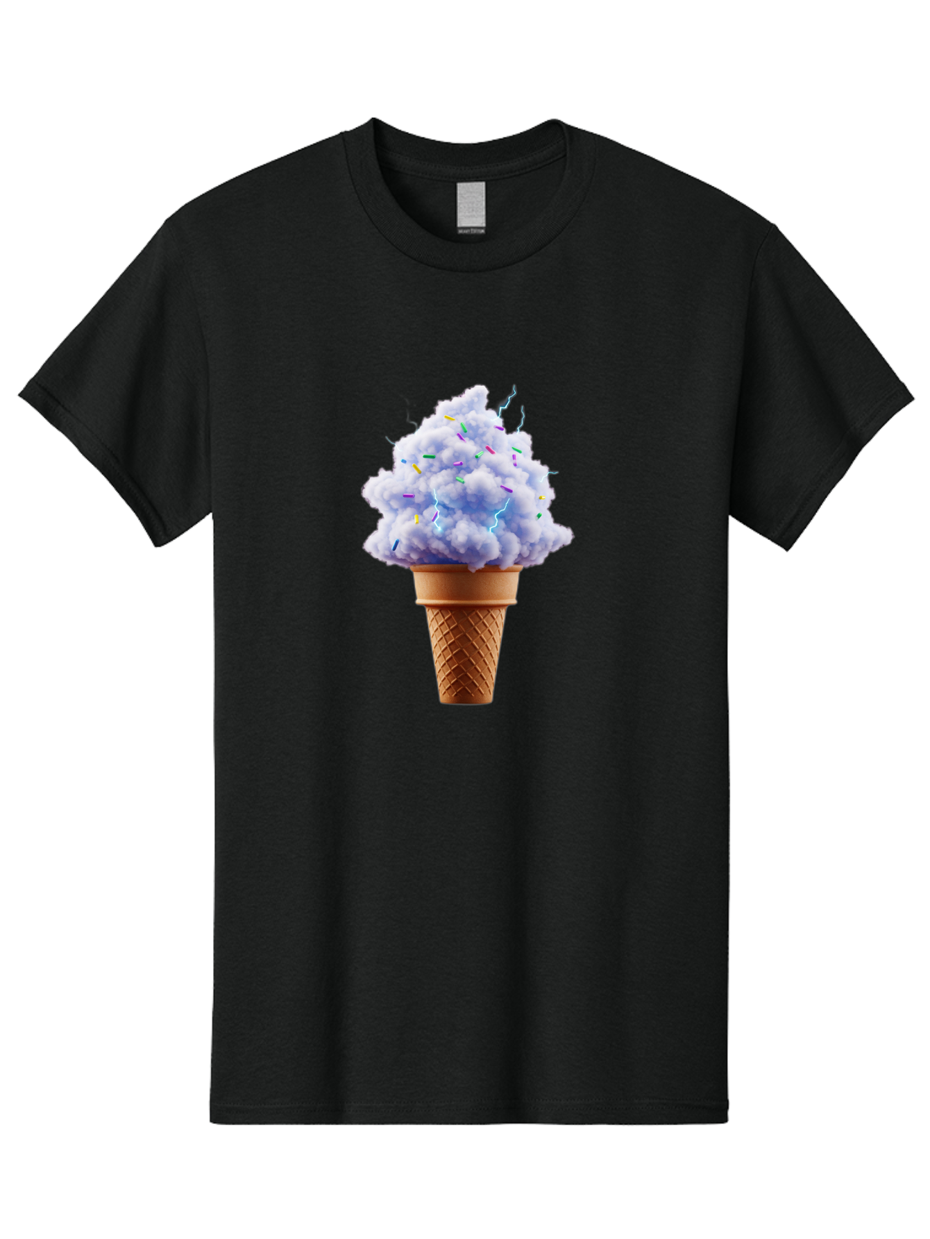 Ice-Cream-Cone-4 Men'S Graphic Tee, 100% Cotton, Comfortable Casual Summer Wear, Machine Washable, Ice Cream Cone, Pastel Colors, Colorful Sprinkles, Fluffy Texture, Sweet Treat, Desserts, Summer Fun, Ice Cream Lover, Creative Food Art Baa865