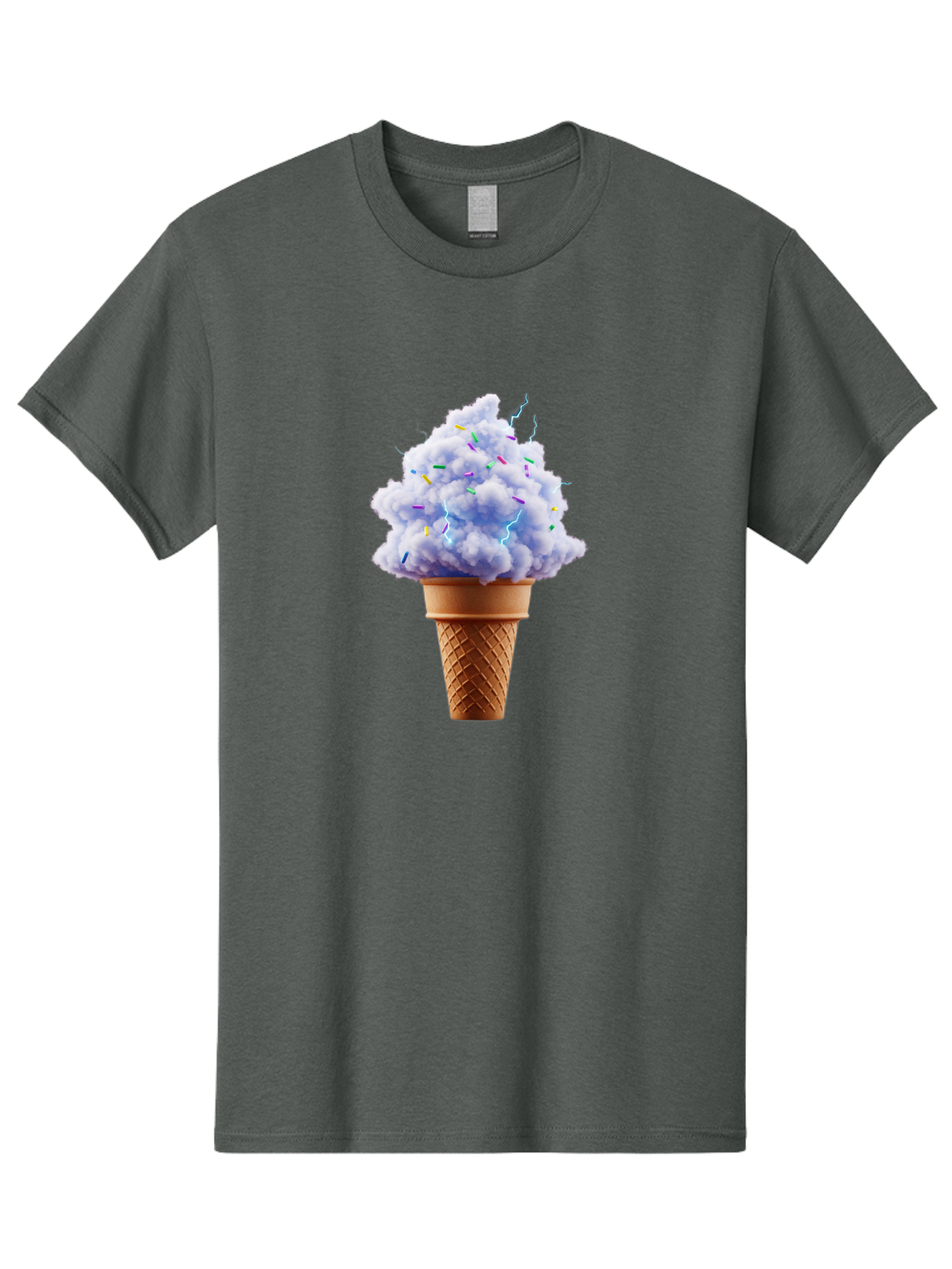 Ice-Cream-Cone-4 Men'S Graphic Tee, 100% Cotton, Comfortable Casual Summer Wear, Machine Washable, Ice Cream Cone, Pastel Colors, Colorful Sprinkles, Fluffy Texture, Sweet Treat, Desserts, Summer Fun, Ice Cream Lover, Creative Food Art Baa865