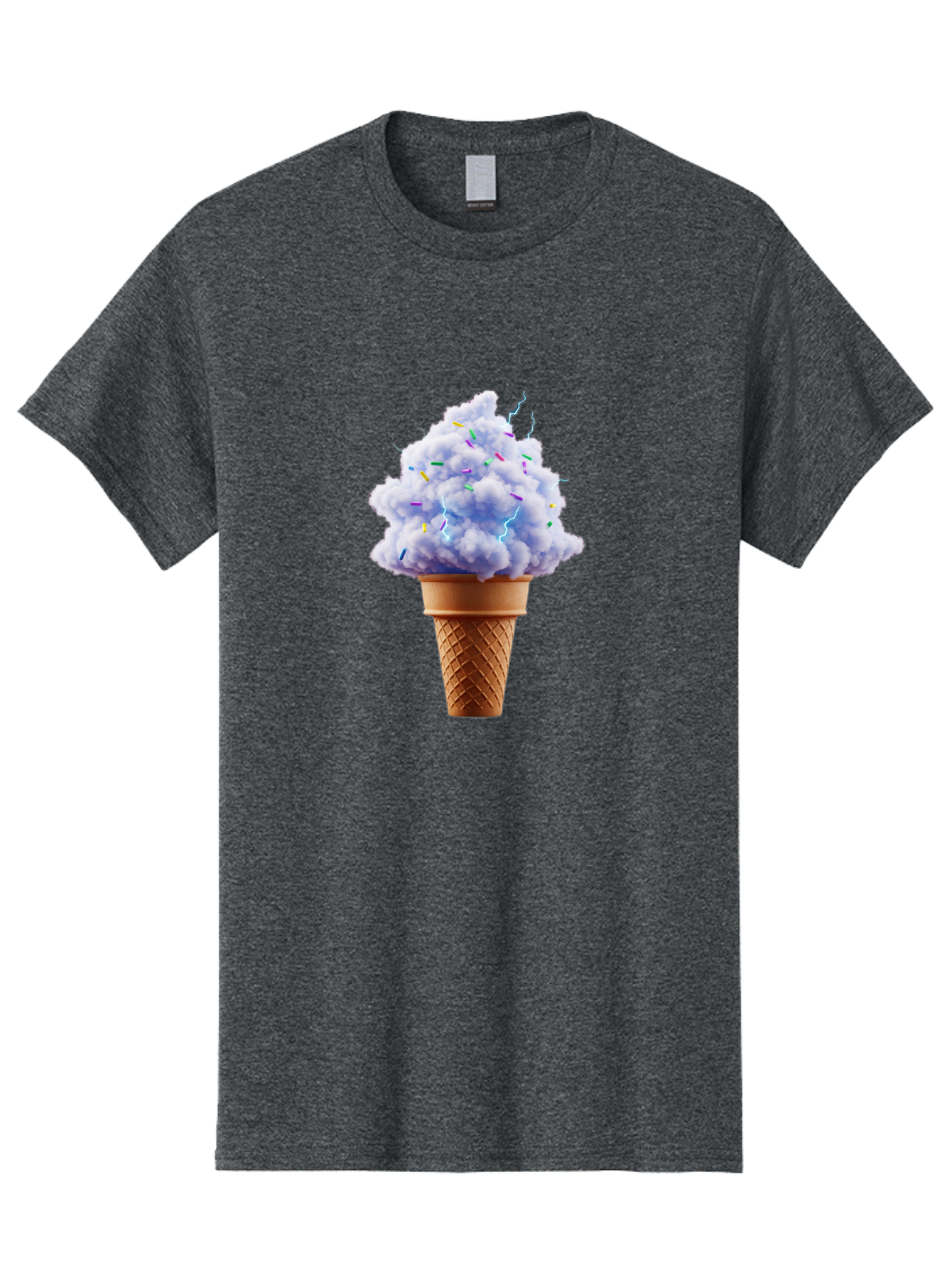 Ice-Cream-Cone-4 Men'S Graphic Tee, 100% Cotton, Comfortable Casual Summer Wear, Machine Washable, Ice Cream Cone, Pastel Colors, Colorful Sprinkles, Fluffy Texture, Sweet Treat, Desserts, Summer Fun, Ice Cream Lover, Creative Food Art Baa865