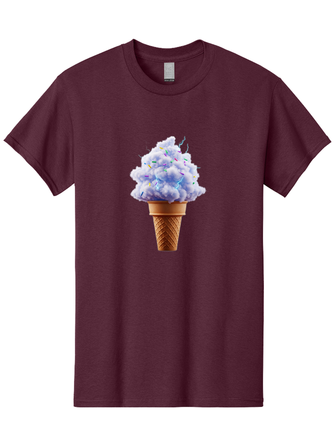 Ice-Cream-Cone-4 Men'S Graphic Tee, 100% Cotton, Comfortable Casual Summer Wear, Machine Washable, Ice Cream Cone, Pastel Colors, Colorful Sprinkles, Fluffy Texture, Sweet Treat, Desserts, Summer Fun, Ice Cream Lover, Creative Food Art Baa865