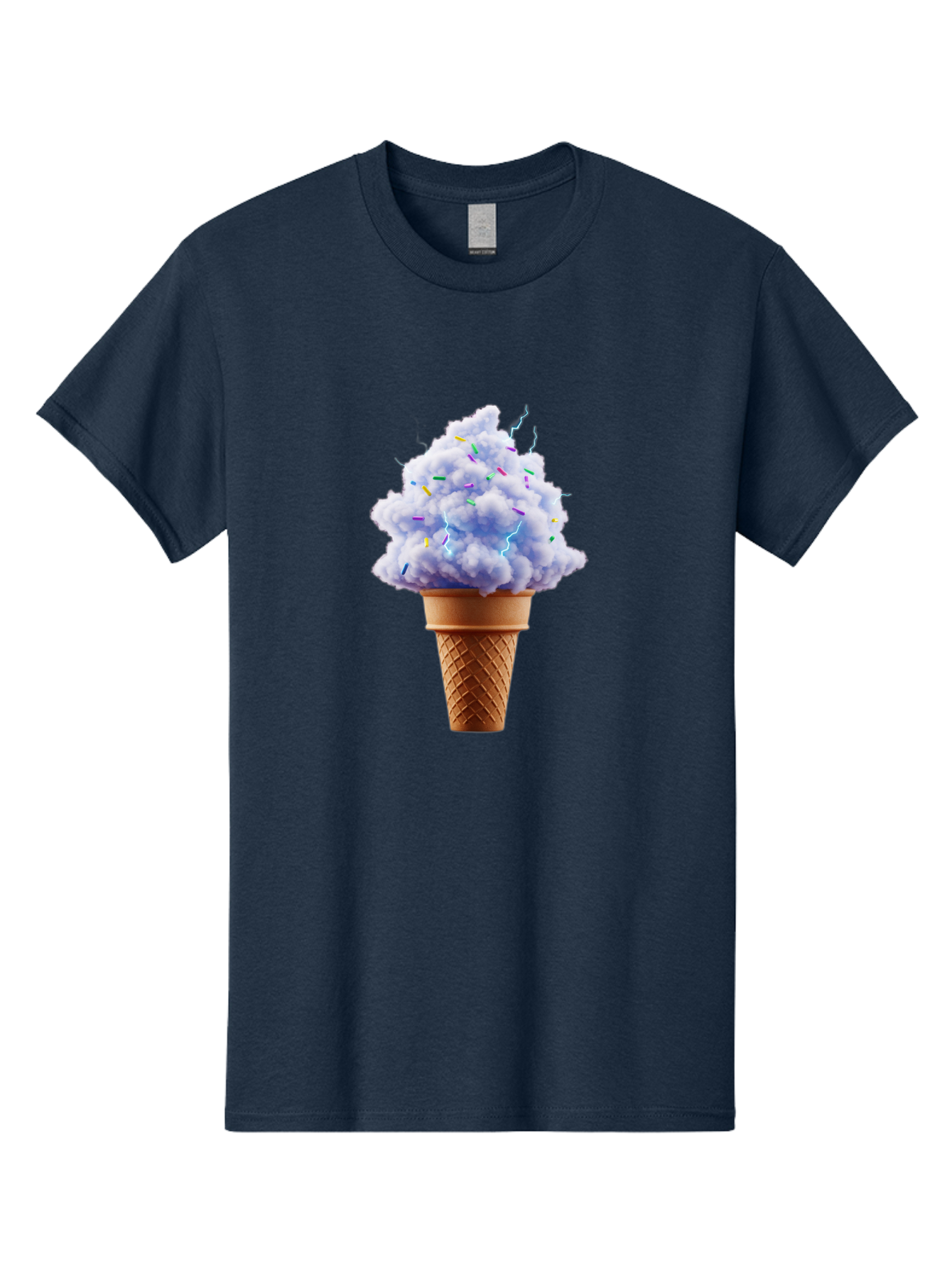 Ice-Cream-Cone-4 Men'S Graphic Tee, 100% Cotton, Comfortable Casual Summer Wear, Machine Washable, Ice Cream Cone, Pastel Colors, Colorful Sprinkles, Fluffy Texture, Sweet Treat, Desserts, Summer Fun, Ice Cream Lover, Creative Food Art Baa865
