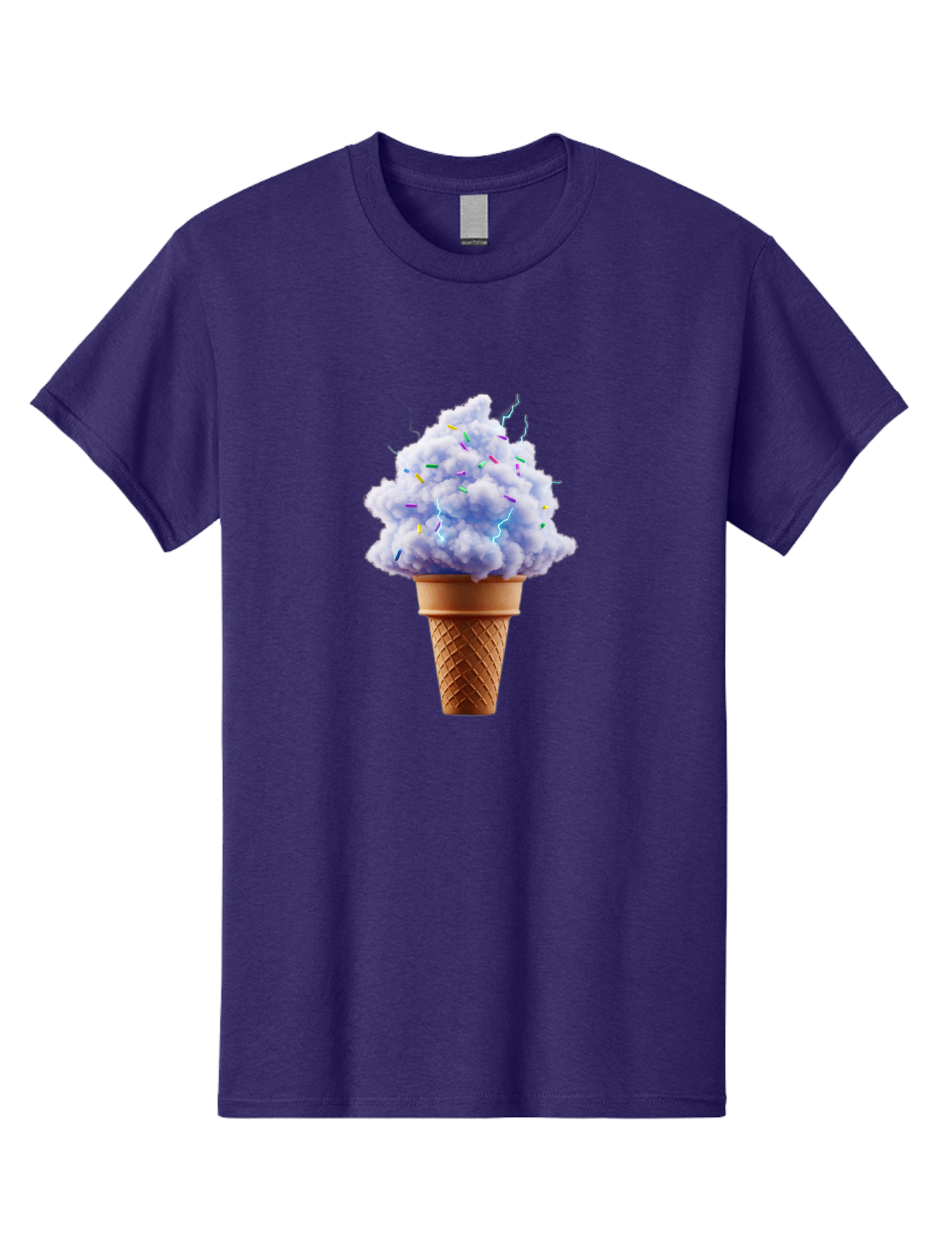 Ice-Cream-Cone-4 Men'S Graphic Tee, 100% Cotton, Comfortable Casual Summer Wear, Machine Washable, Ice Cream Cone, Pastel Colors, Colorful Sprinkles, Fluffy Texture, Sweet Treat, Desserts, Summer Fun, Ice Cream Lover, Creative Food Art Baa865