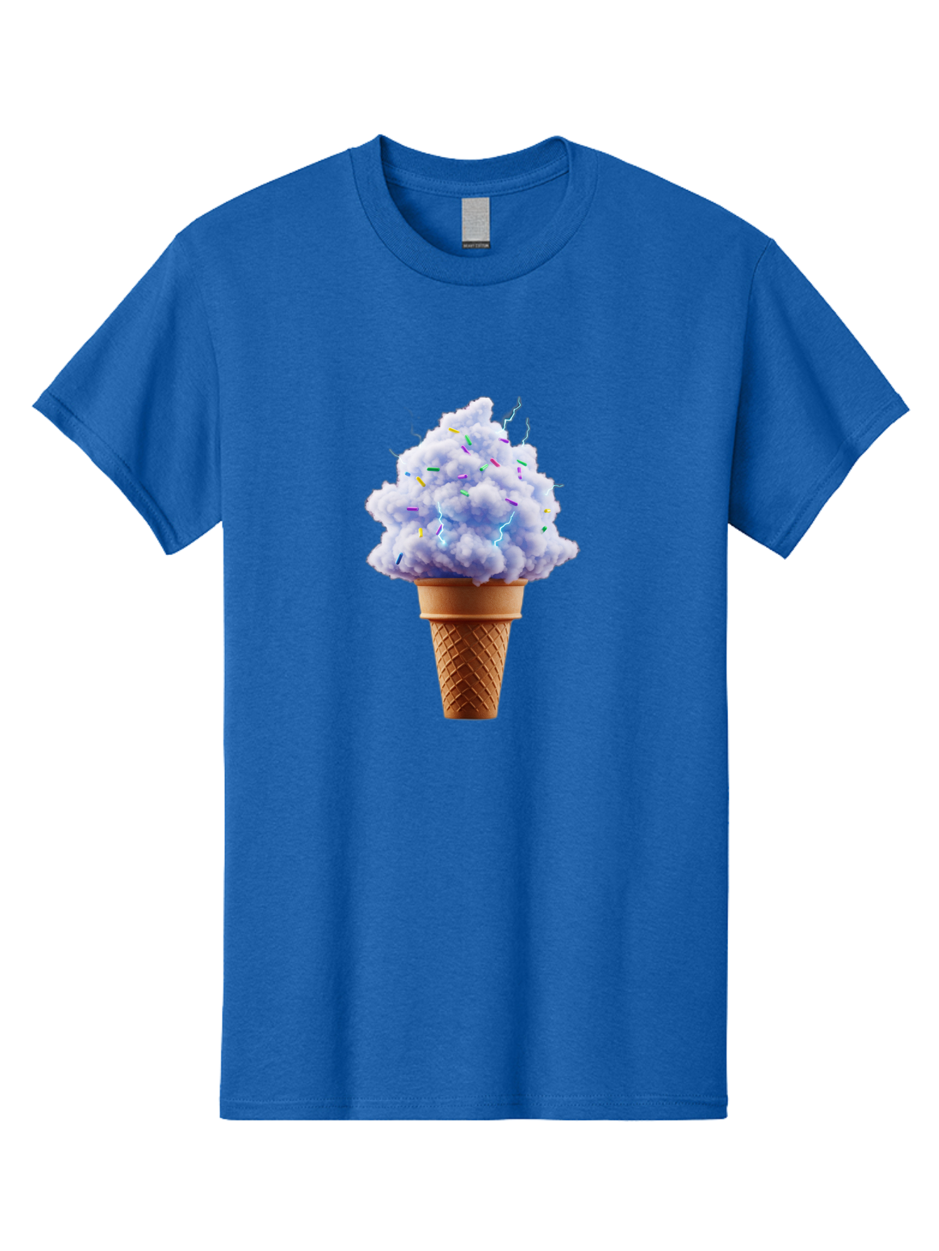 Ice-Cream-Cone-4 Men'S Graphic Tee, 100% Cotton, Comfortable Casual Summer Wear, Machine Washable, Ice Cream Cone, Pastel Colors, Colorful Sprinkles, Fluffy Texture, Sweet Treat, Desserts, Summer Fun, Ice Cream Lover, Creative Food Art Baa865