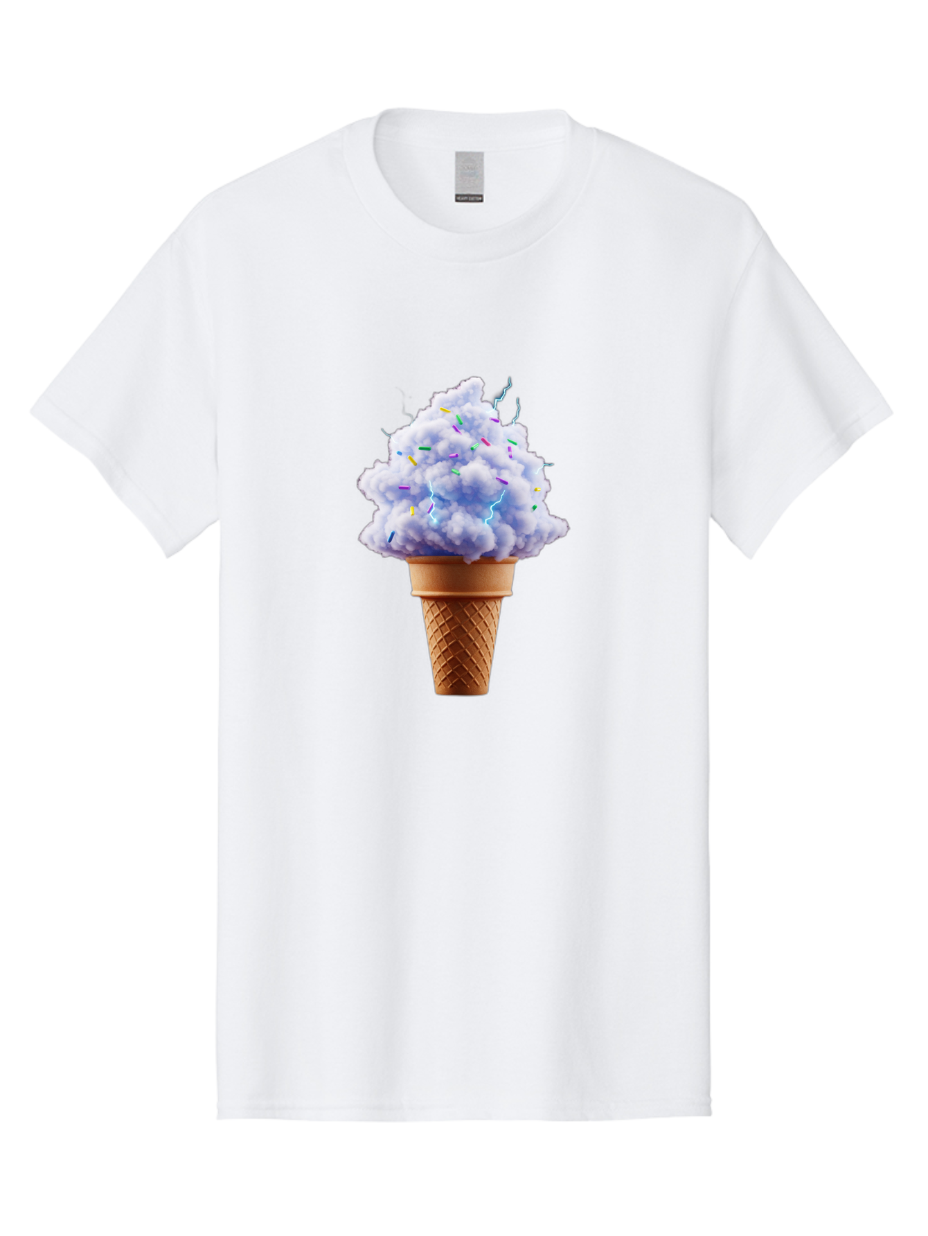 Ice-Cream-Cone-4 Men'S Graphic Tee, 100% Cotton, Comfortable Casual Summer Wear, Machine Washable, Ice Cream Cone, Pastel Colors, Colorful Sprinkles, Fluffy Texture, Sweet Treat, Desserts, Summer Fun, Ice Cream Lover, Creative Food Art Baa865