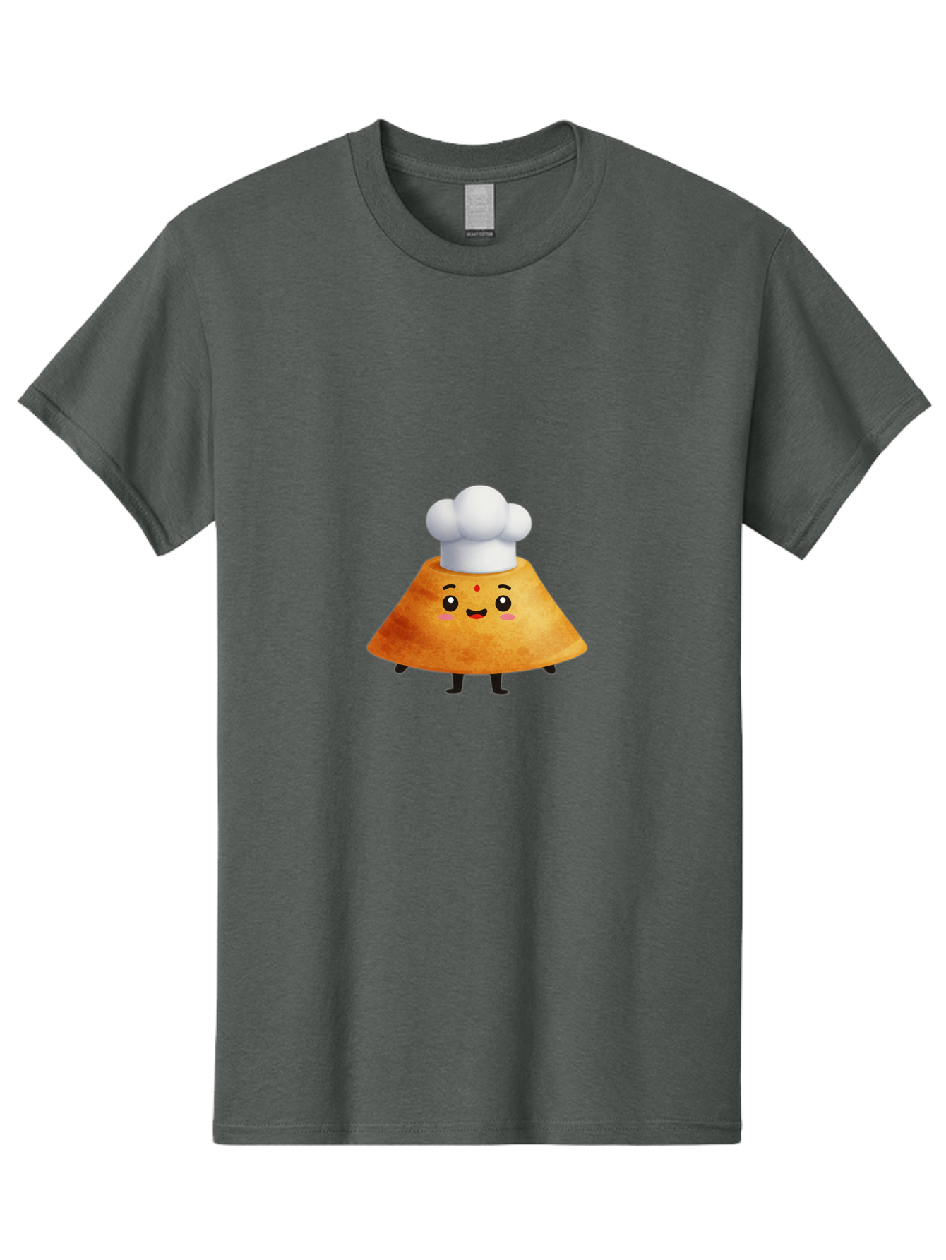 Idli-Character Men'S Graphic Tee, 100% Cotton, Comfortable Casual Summer Wear, Machine Washable, Cartoonish Representation, Sambar Vada Masala, South Indian Cuisine, Cute Character, Chef Hat, Traditional Dish, Vada, South Indian Food Baa880