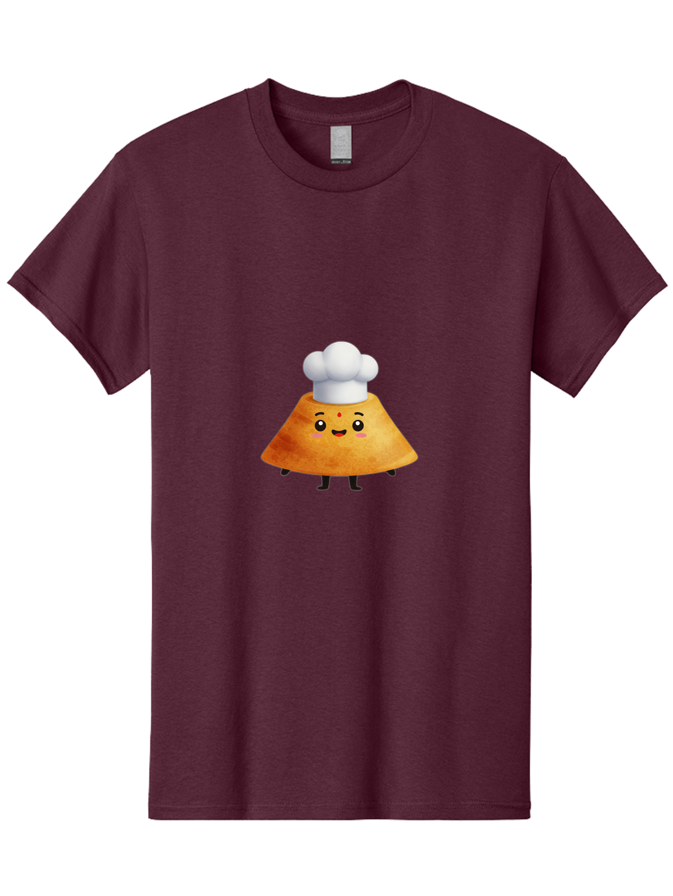 Idli-Character Men'S Graphic Tee, 100% Cotton, Comfortable Casual Summer Wear, Machine Washable, Cartoonish Representation, Sambar Vada Masala, South Indian Cuisine, Cute Character, Chef Hat, Traditional Dish, Vada, South Indian Food Baa880