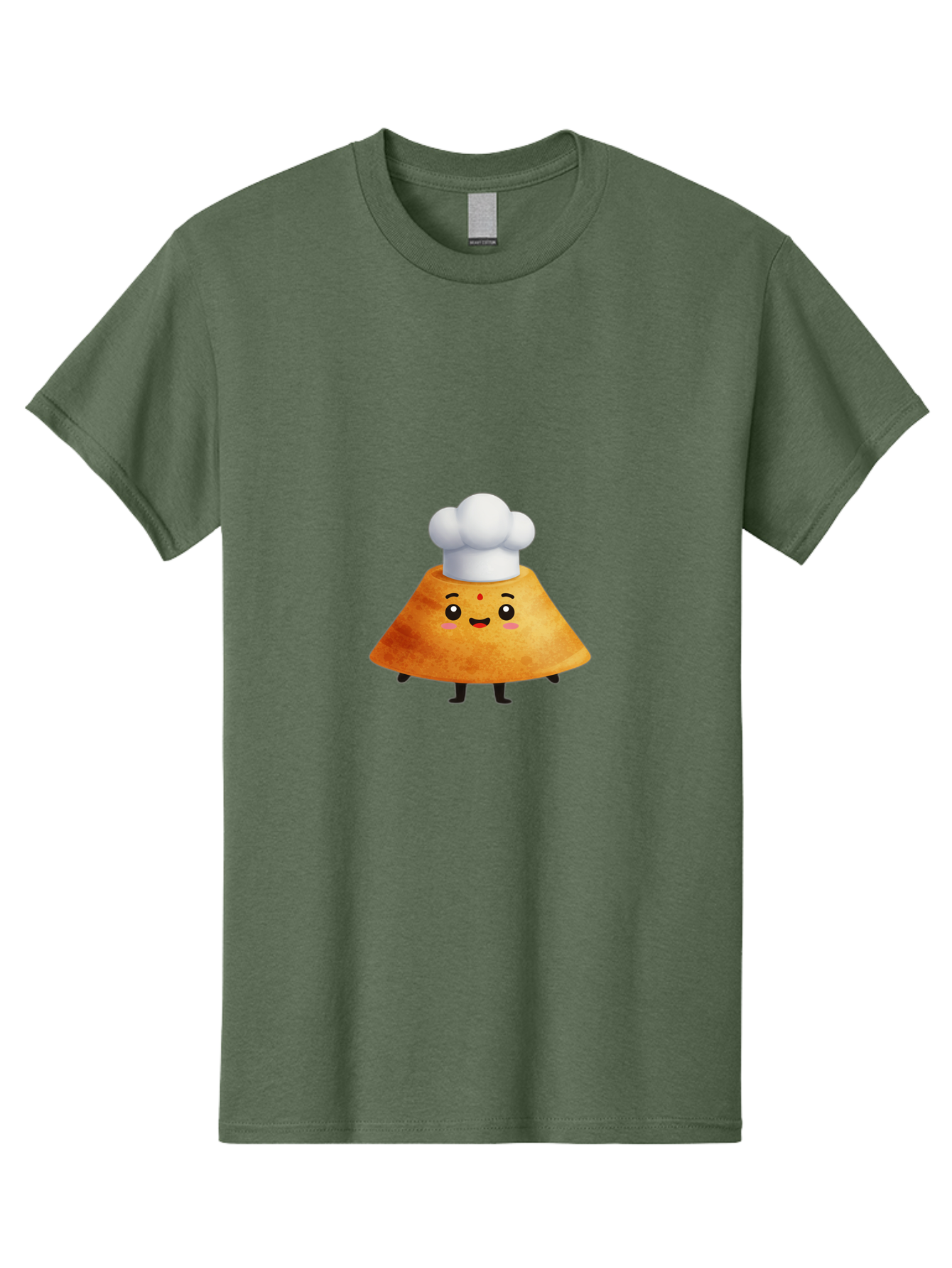 Idli-Character Men'S Graphic Tee, 100% Cotton, Comfortable Casual Summer Wear, Machine Washable, Cartoonish Representation, Sambar Vada Masala, South Indian Cuisine, Cute Character, Chef Hat, Traditional Dish, Vada, South Indian Food Baa880