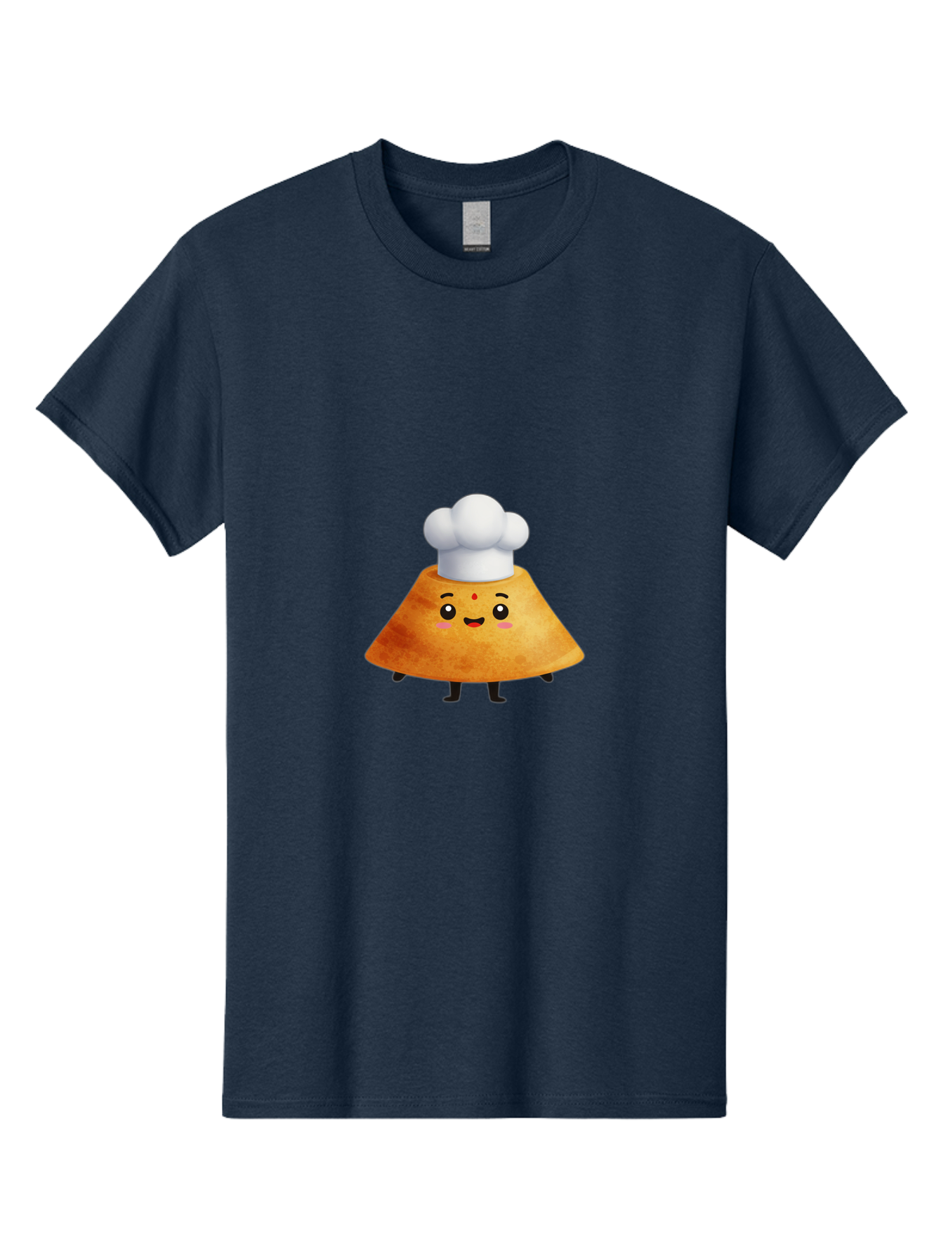 Idli-Character Men'S Graphic Tee, 100% Cotton, Comfortable Casual Summer Wear, Machine Washable, Cartoonish Representation, Sambar Vada Masala, South Indian Cuisine, Cute Character, Chef Hat, Traditional Dish, Vada, South Indian Food Baa880
