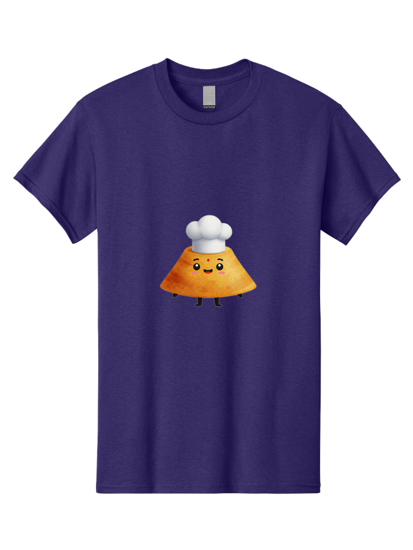 Idli-Character Men'S Graphic Tee, 100% Cotton, Comfortable Casual Summer Wear, Machine Washable, Cartoonish Representation, Sambar Vada Masala, South Indian Cuisine, Cute Character, Chef Hat, Traditional Dish, Vada, South Indian Food Baa880