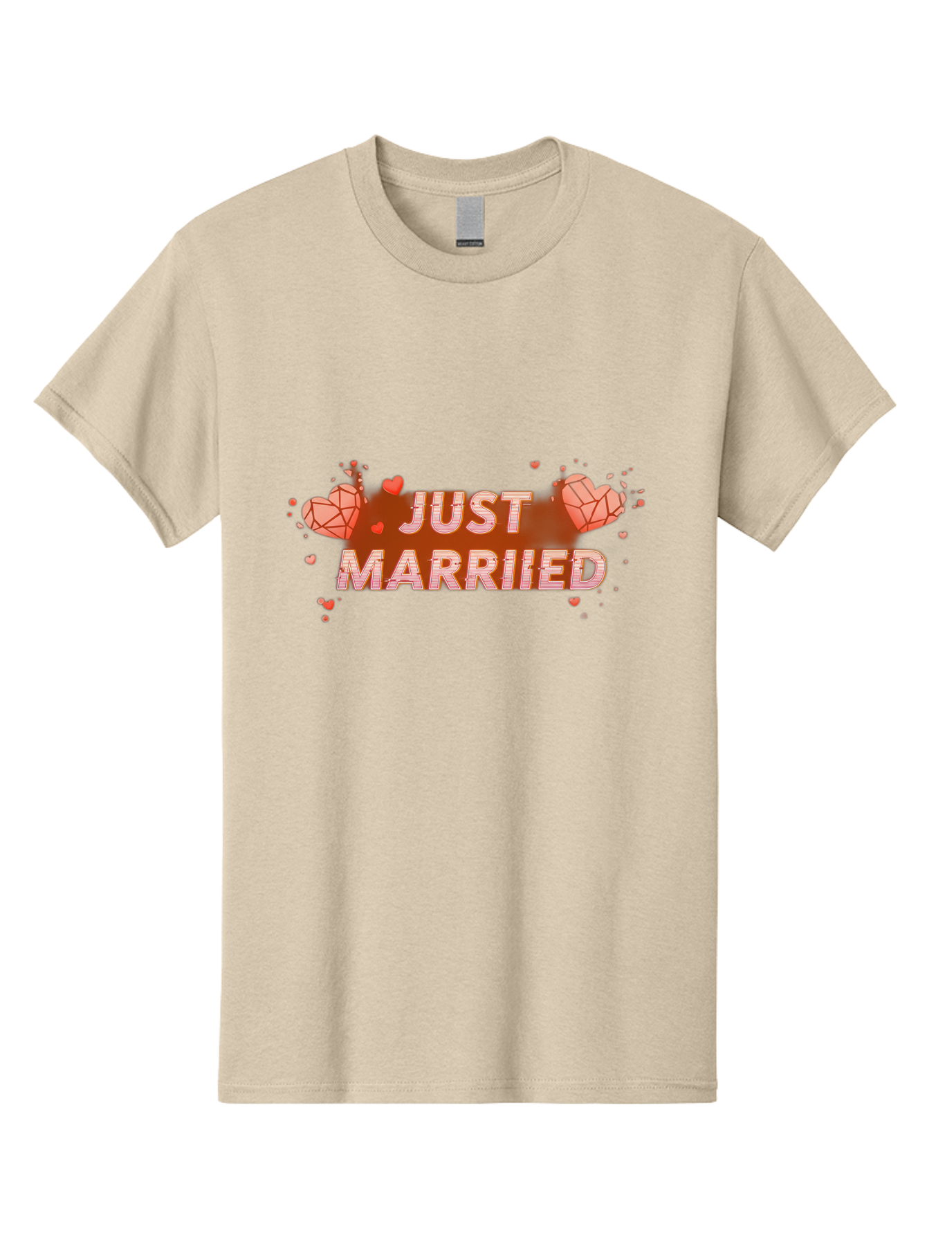 Just-Married-5 Men'S Graphic Tee, 100% Cotton, Comfortable Casual Summer Wear, Machine Washable, Just Married Text, White And Red Hearts, Newlywed Couple, Love Celebration, Wedding Bliss, Heart Decorations, Red Splatter, Love Symbols, Baa889