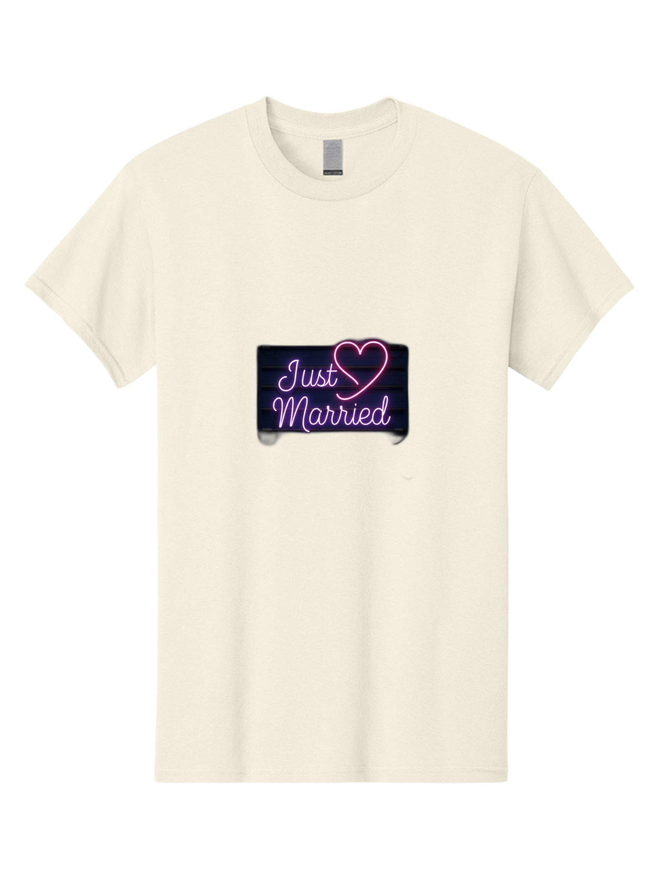 Just-Married-8 Men'S Graphic Tee, 100% Cotton, Comfortable Casual Summer Wear, Machine Washable, Neon Sign, Just Married, Wedding Decor, Love Heart, Pink Neon, Marriage Celebration, Wedding Signage, Romantic Decor, Party Decoration, Baa892
