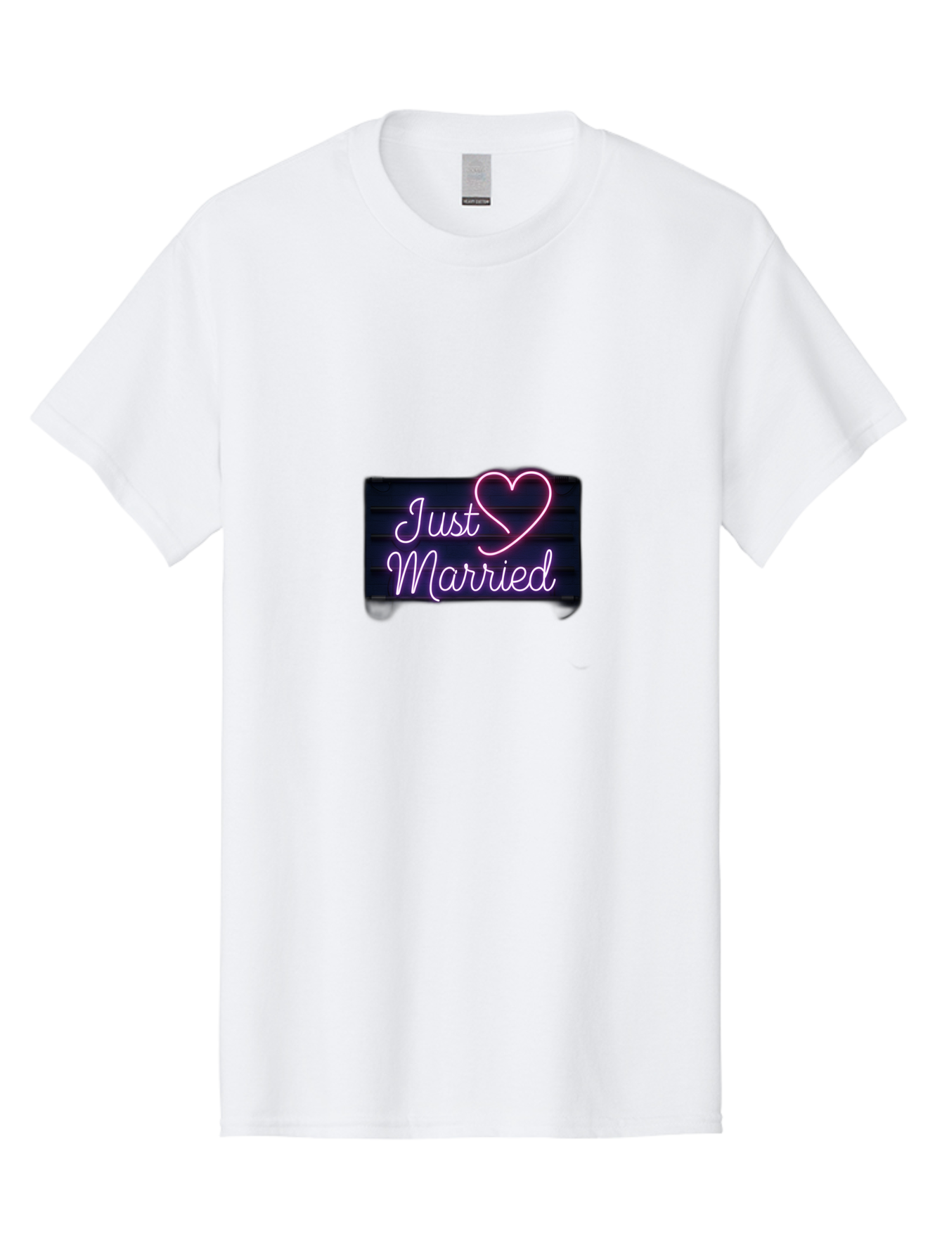 Just-Married-8 Men'S Graphic Tee, 100% Cotton, Comfortable Casual Summer Wear, Machine Washable, Neon Sign, Just Married, Wedding Decor, Love Heart, Pink Neon, Marriage Celebration, Wedding Signage, Romantic Decor, Party Decoration, Baa892