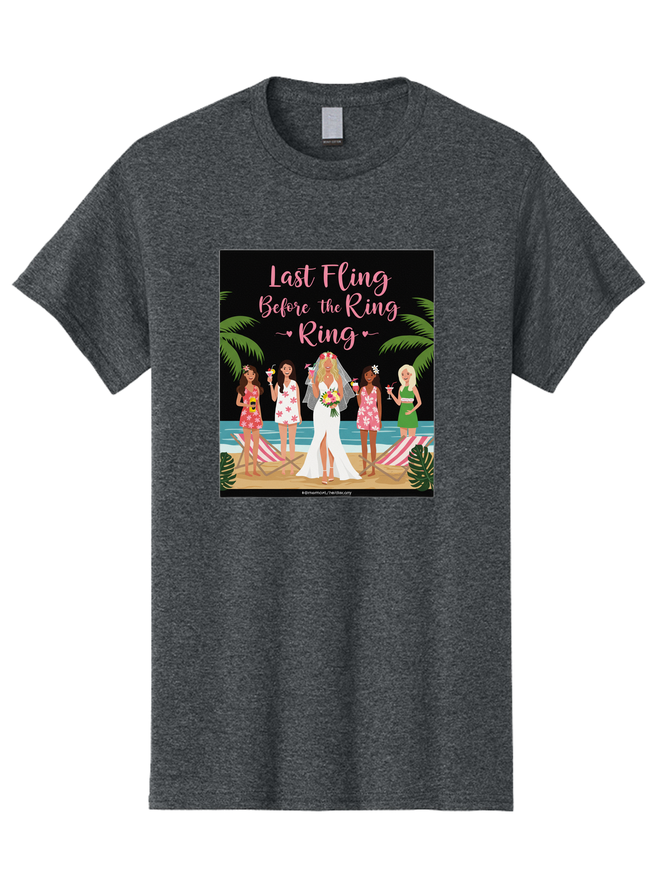 Last-Fling-Before-The-Ring Men'S Graphic Tee, 100% Cotton, Comfortable Casual Summer Wear, Machine Washable, Bride To Be, Bachelorette Party, Beach Vacation, Girls Trip, Tropical Getaway, Celebration, Hen Party, Wedding, Baa912